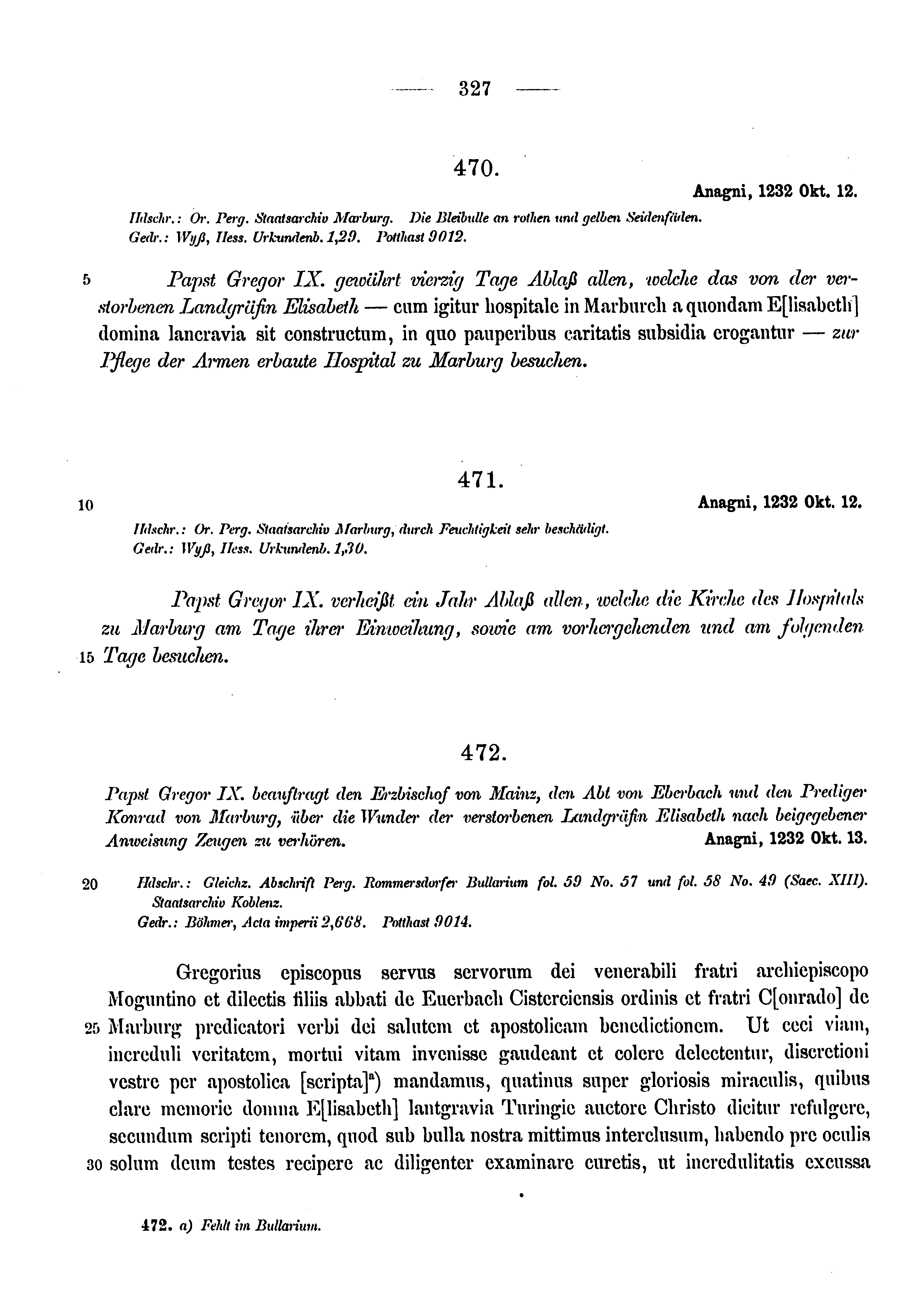 Historische Urkunde Seite 327 aus Band cds1a3