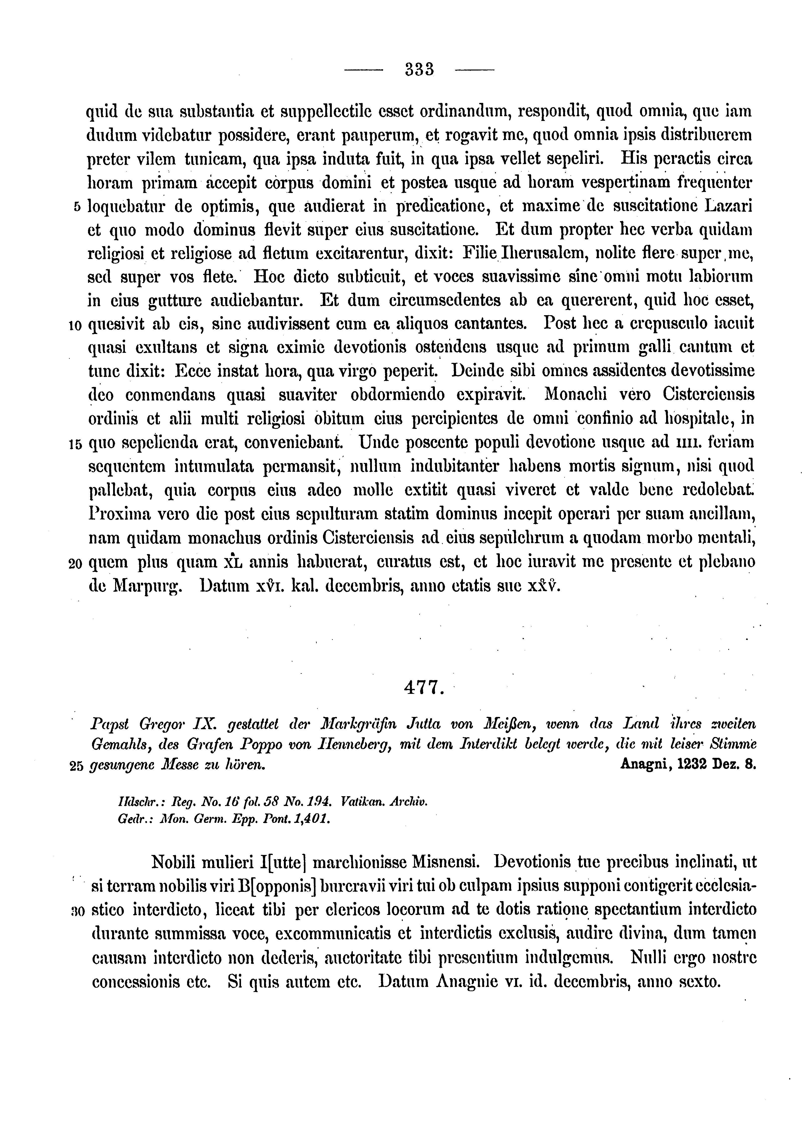 Historische Urkunde Seite 333 aus Band cds1a3