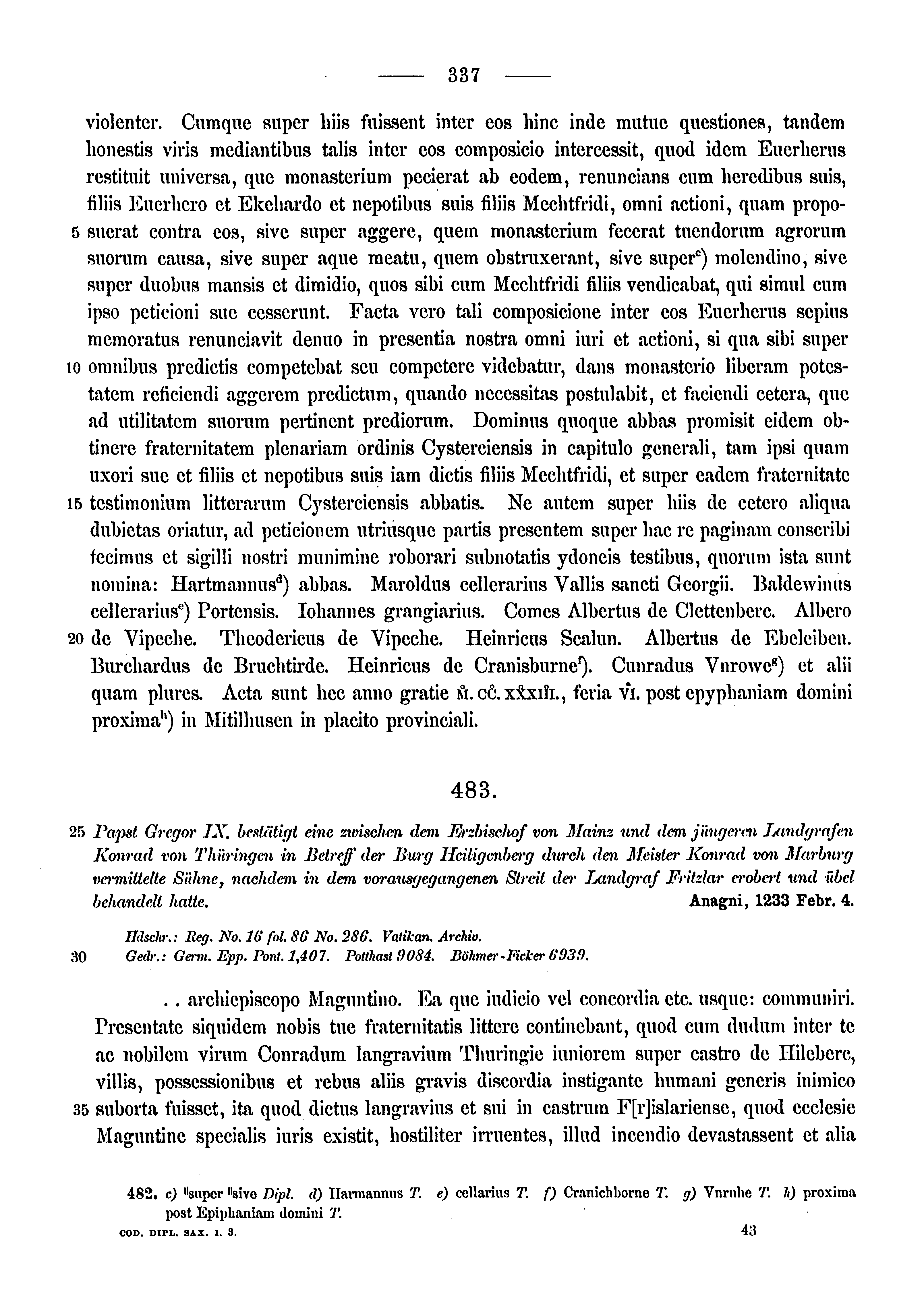 Historische Urkunde Seite 337 aus Band cds1a3