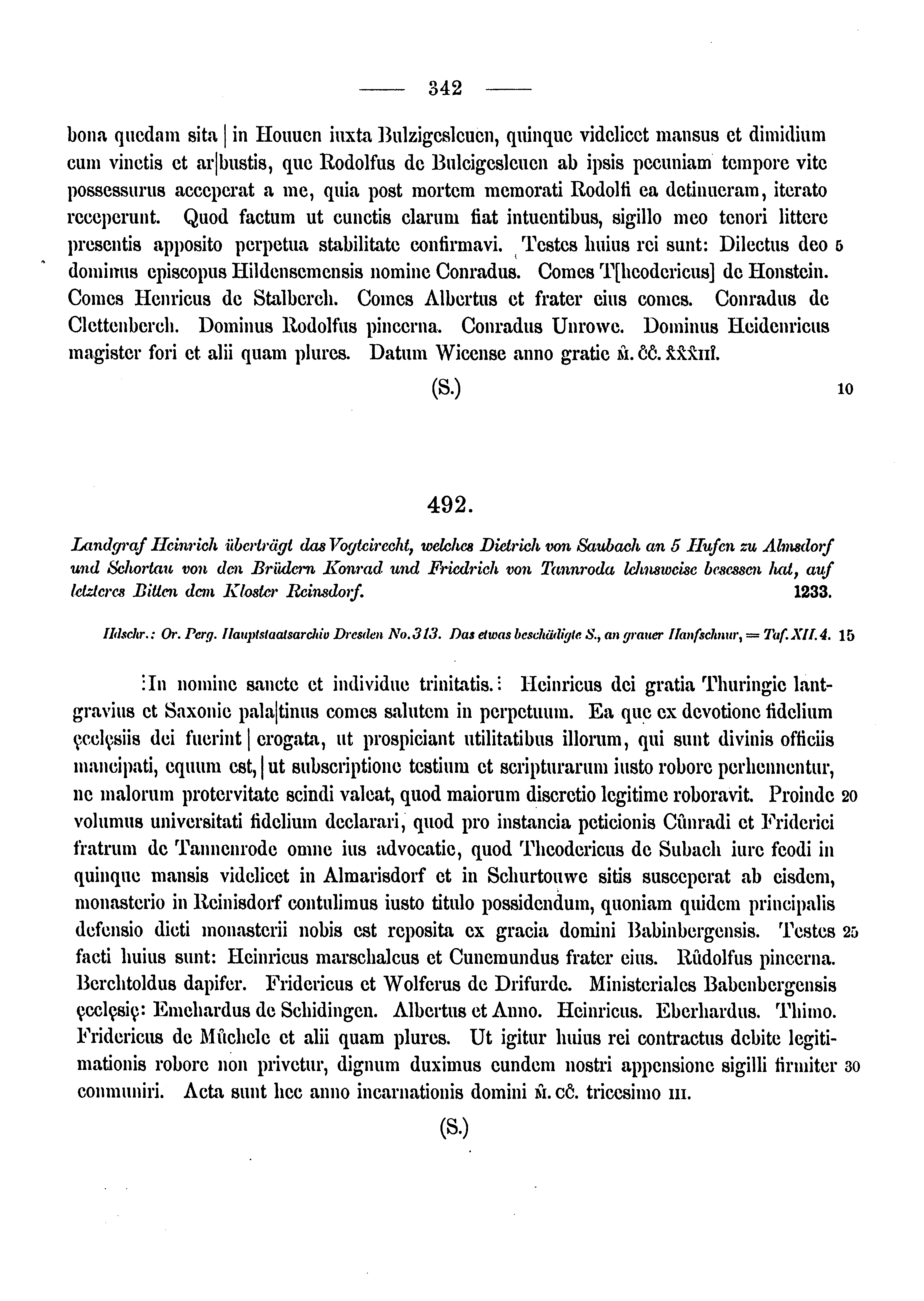 Historische Urkunde Seite 342 aus Band cds1a3