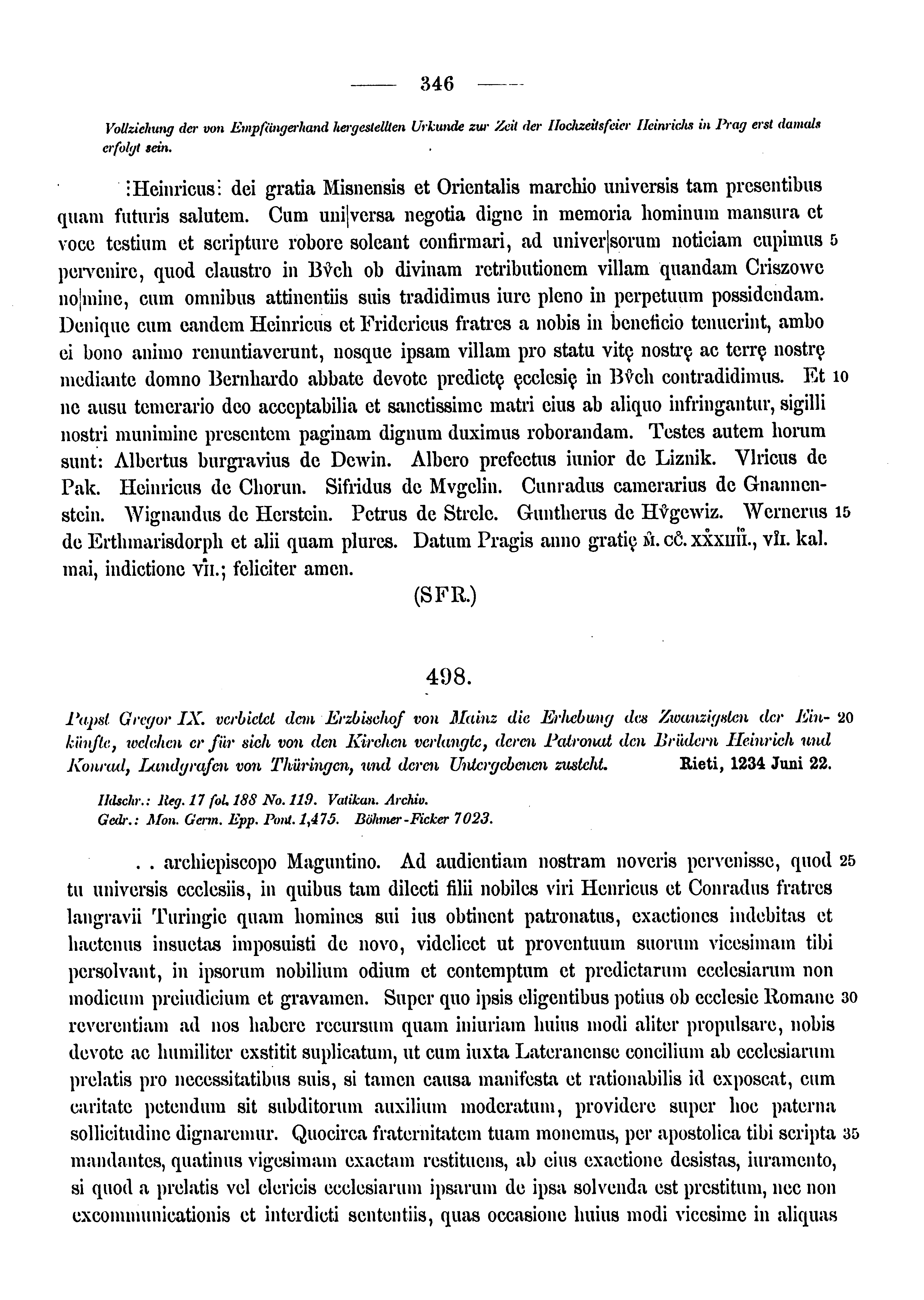 Historische Urkunde Seite 346 aus Band cds1a3