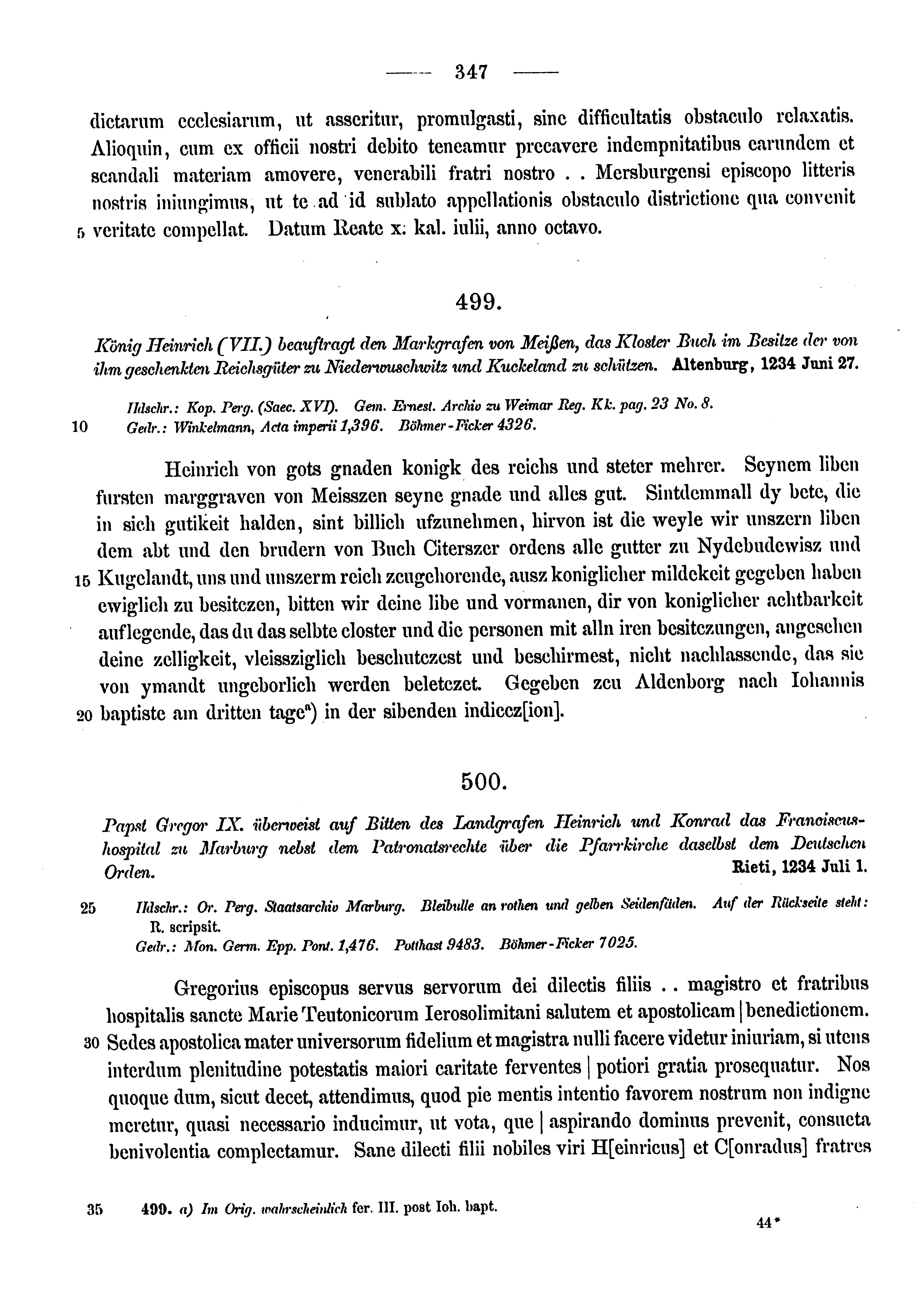 Historische Urkunde Seite 347 aus Band cds1a3