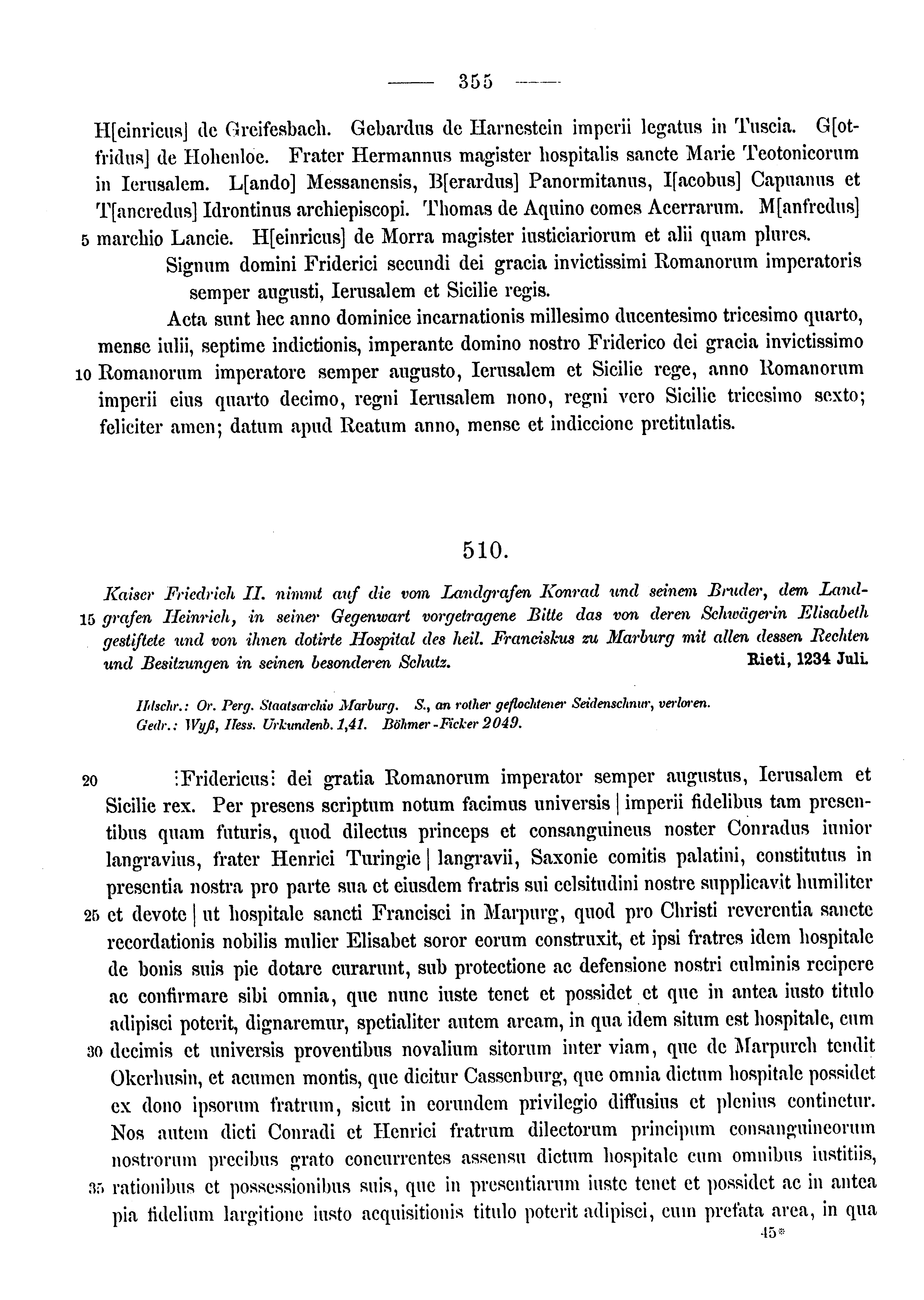 Historische Urkunde Seite 355 aus Band cds1a3