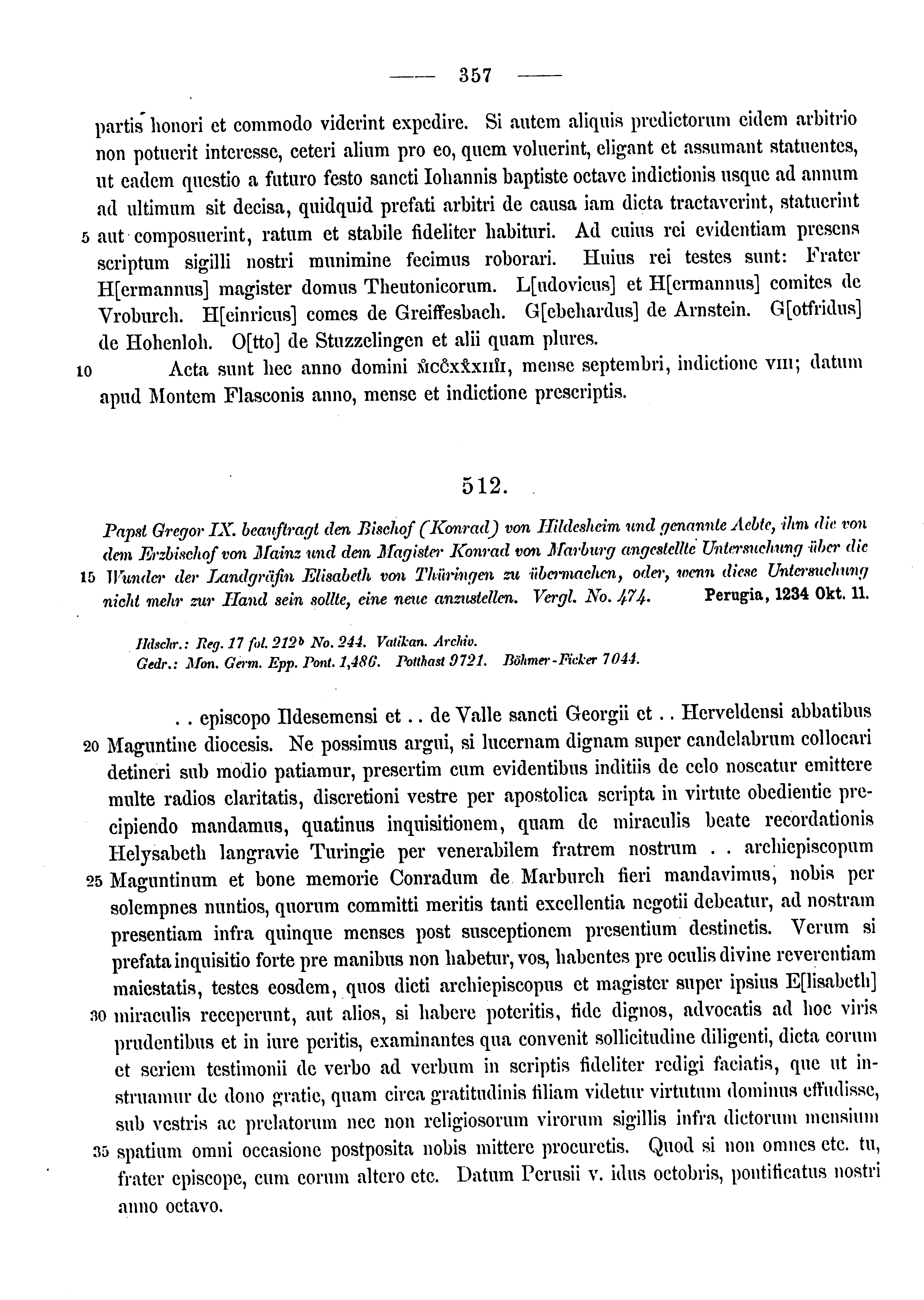 Historische Urkunde Seite 357 aus Band cds1a3