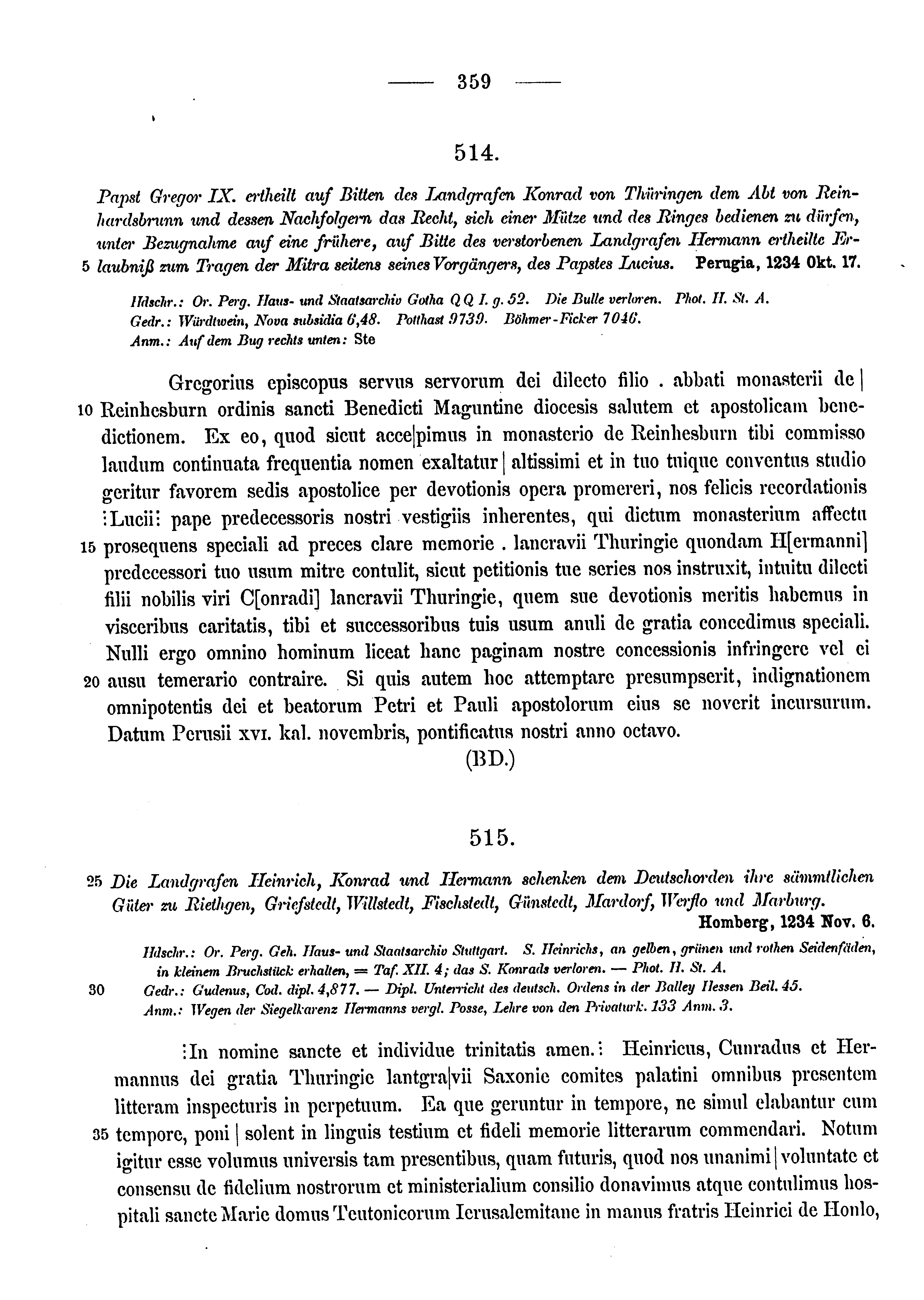 Historische Urkunde Seite 359 aus Band cds1a3