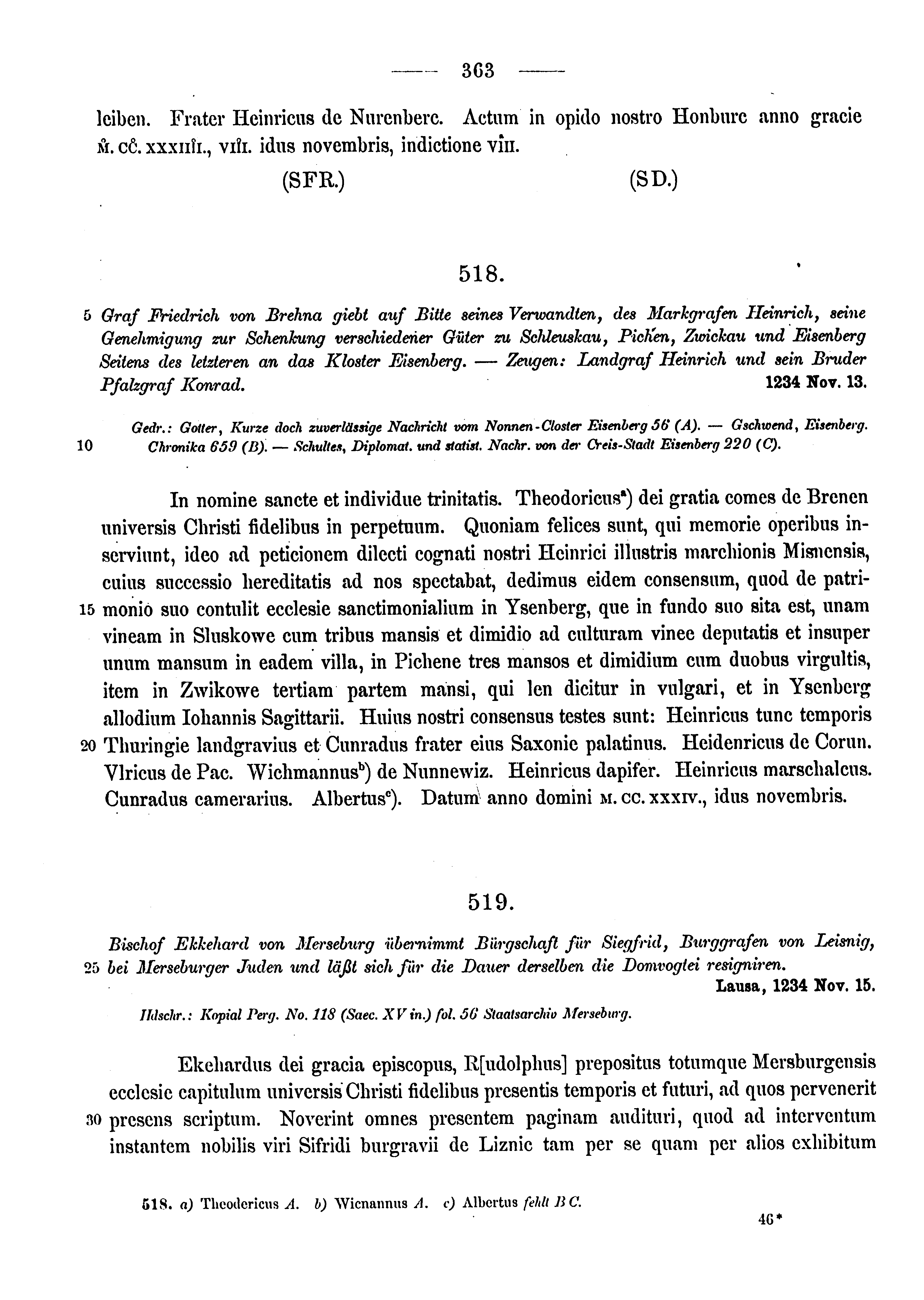 Historische Urkunde Seite 363 aus Band cds1a3