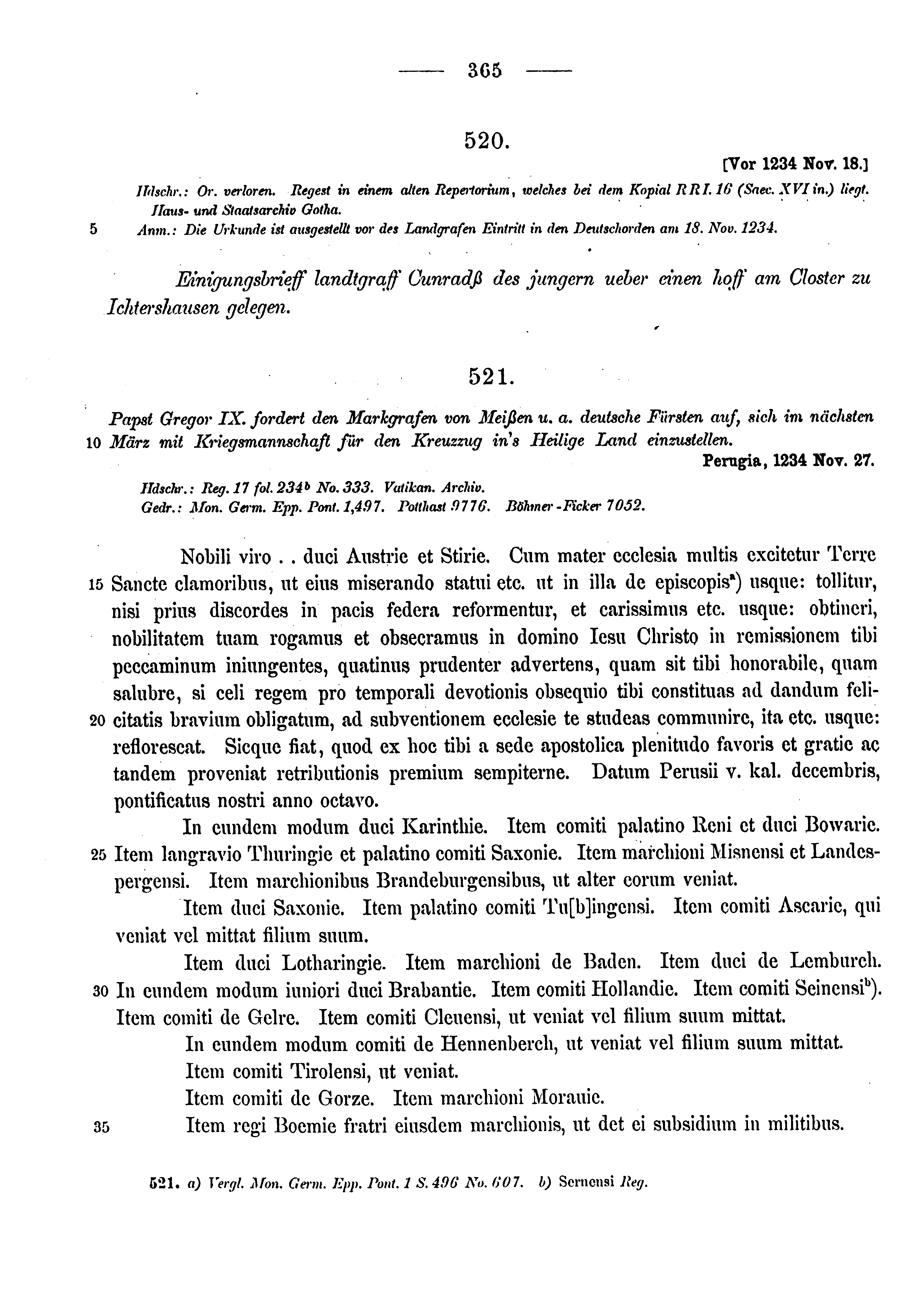 Historische Urkunde Seite 365 aus Band cds1a3