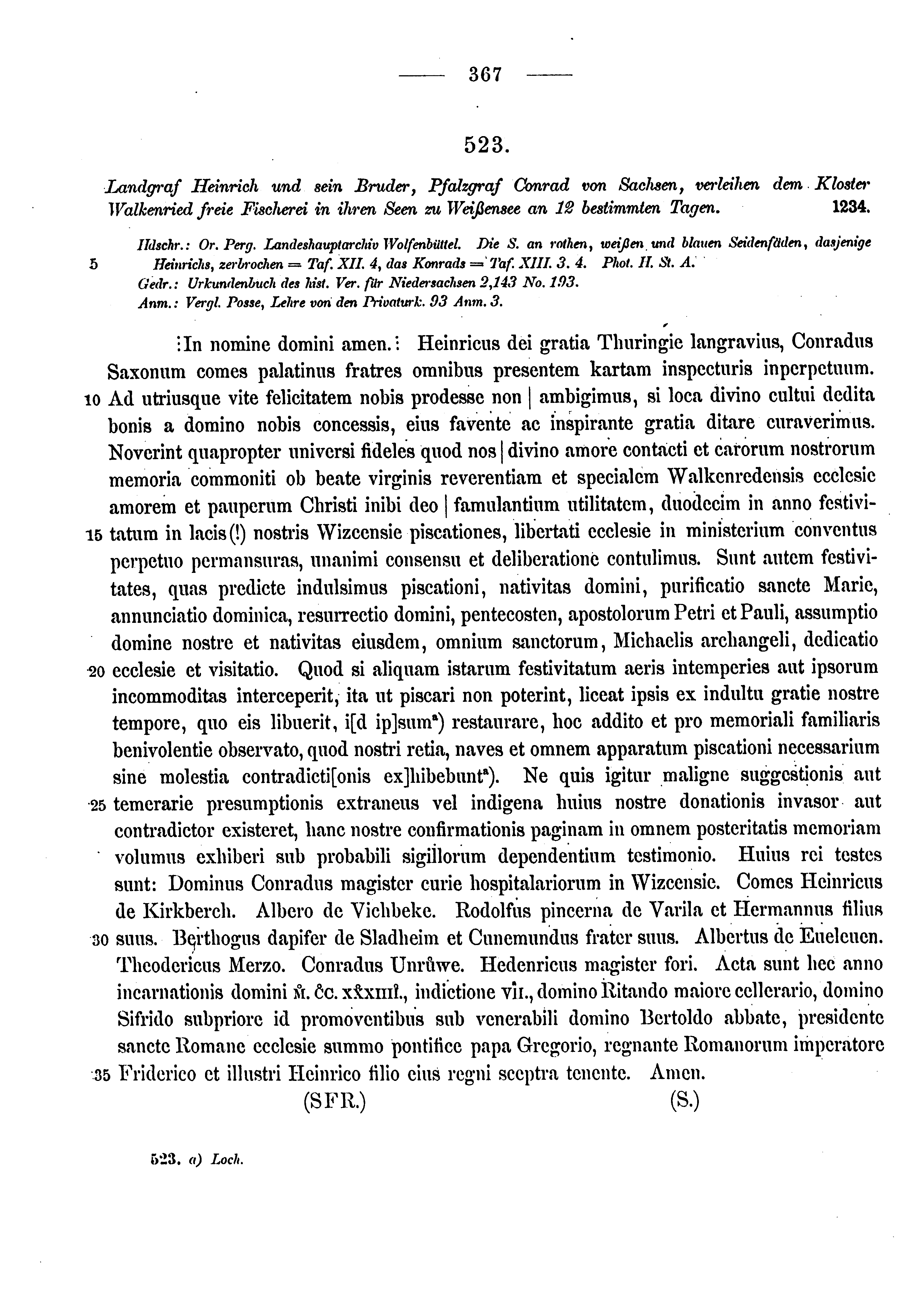 Historische Urkunde Seite 367 aus Band cds1a3