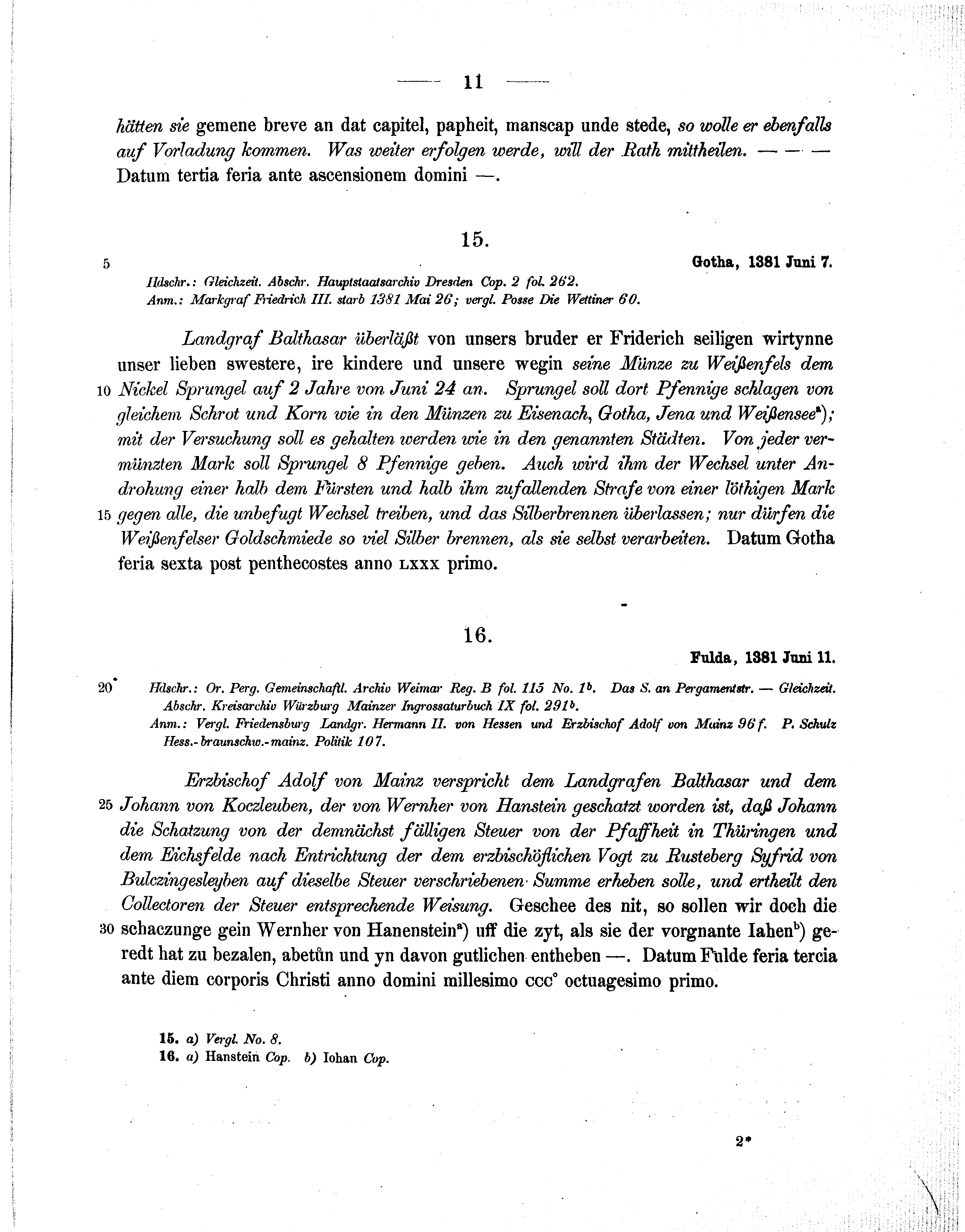 Historische Urkunde Seite 11 aus Band cds1b1