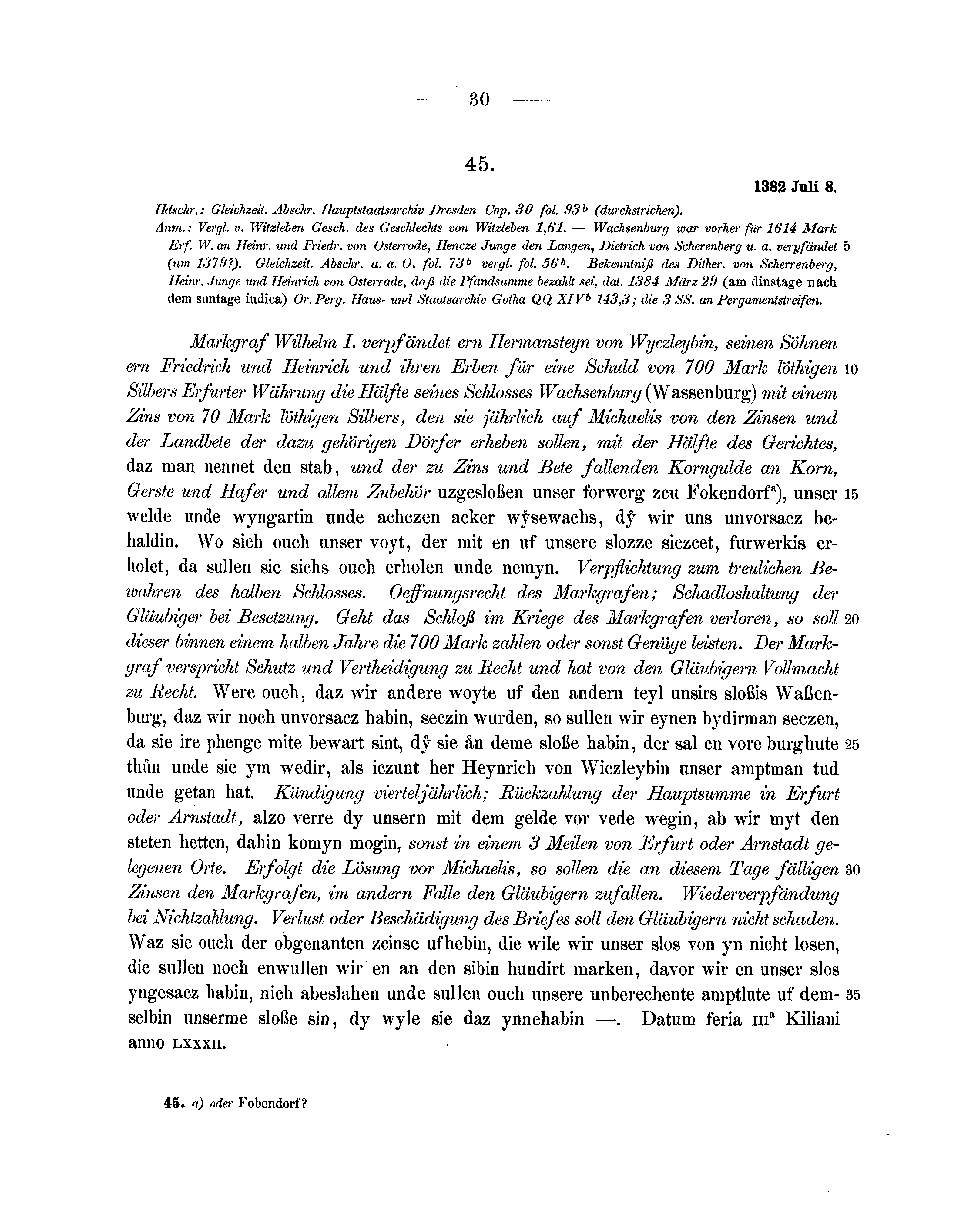 Historische Urkunde Seite 30 aus Band cds1b1