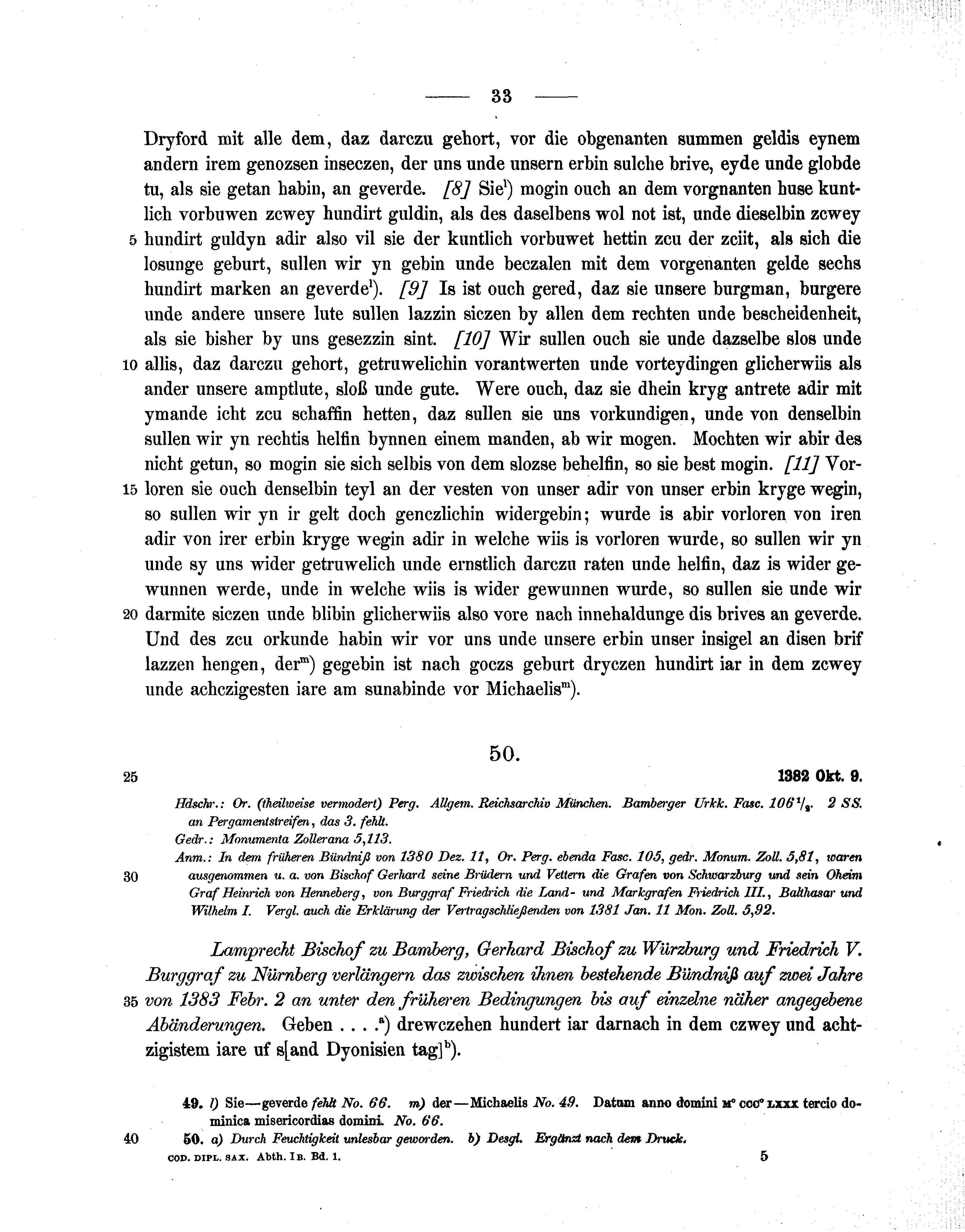Historische Urkunde Seite 33 aus Band cds1b1