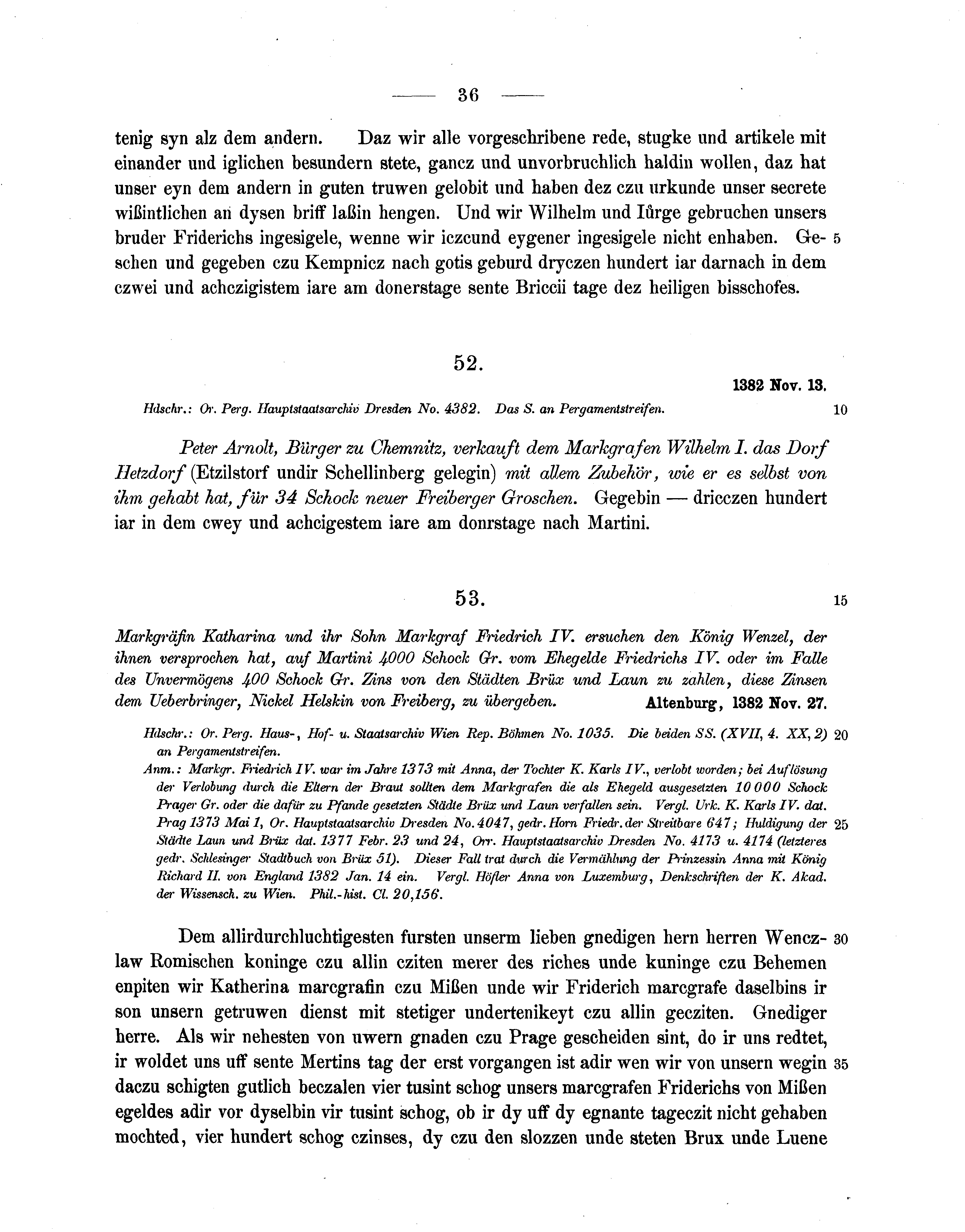 Historische Urkunde Seite 36 aus Band cds1b1