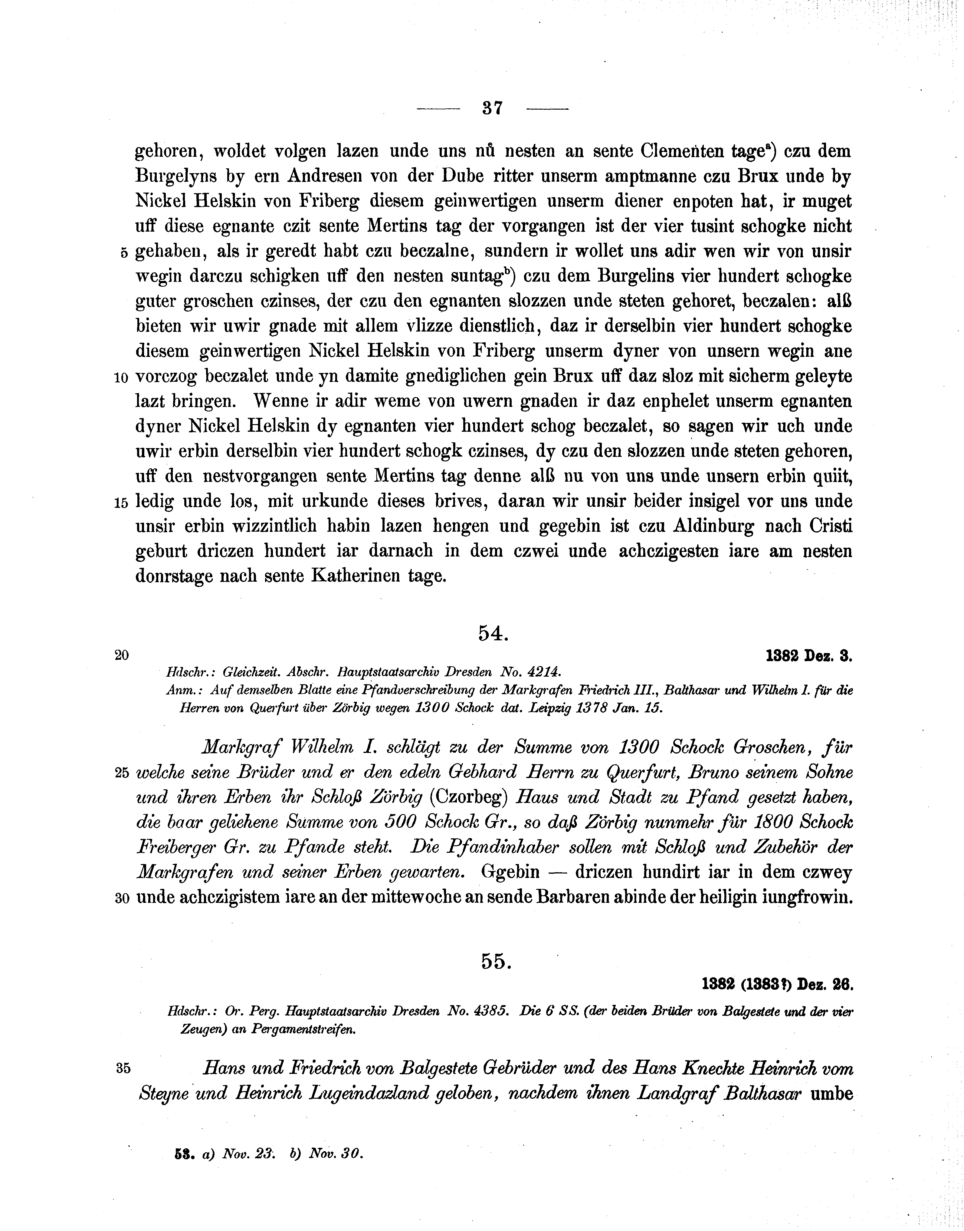 Historische Urkunde Seite 37 aus Band cds1b1