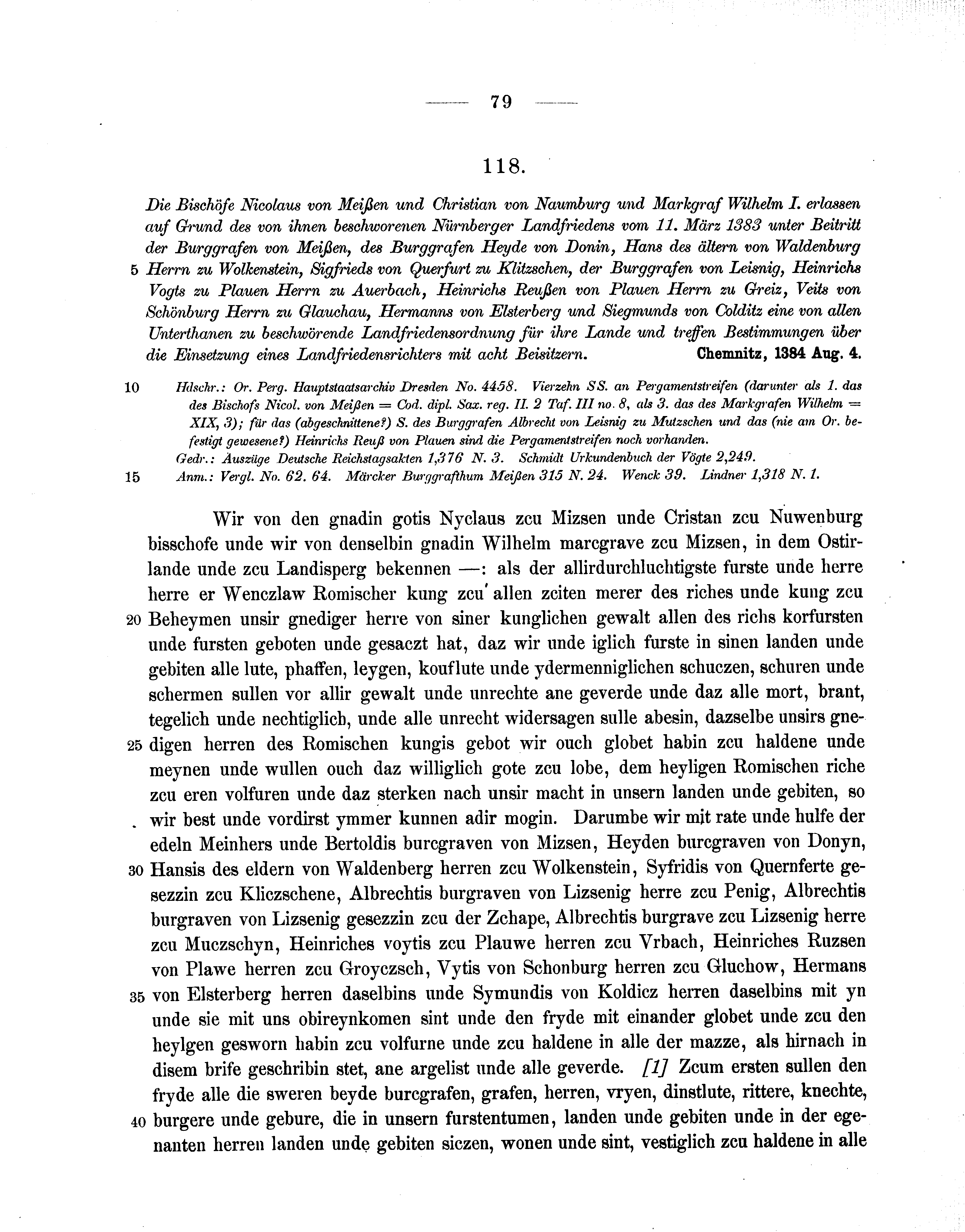 Historische Urkunde Seite 79 aus Band cds1b1