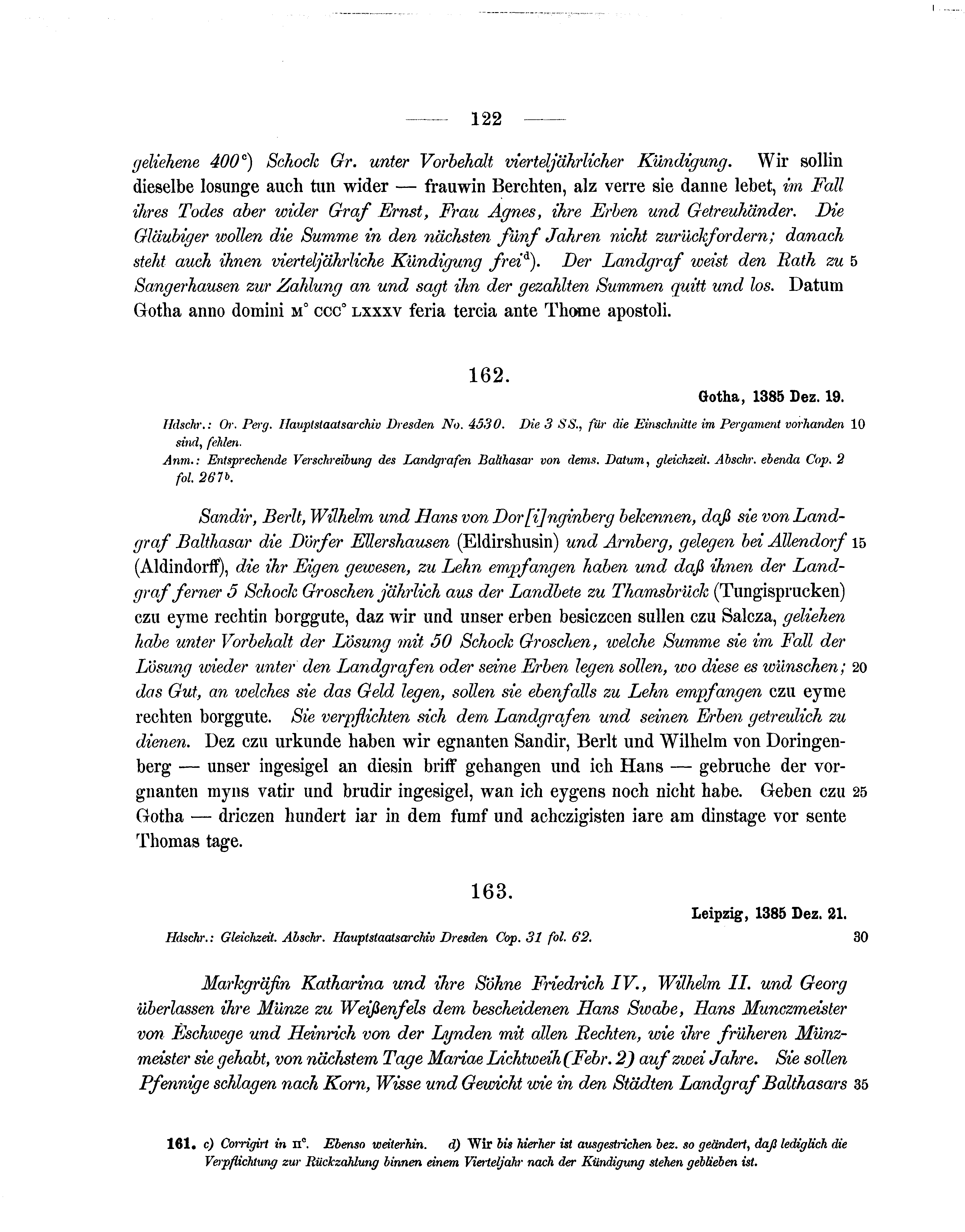 Historische Urkunde Seite 122 aus Band cds1b1