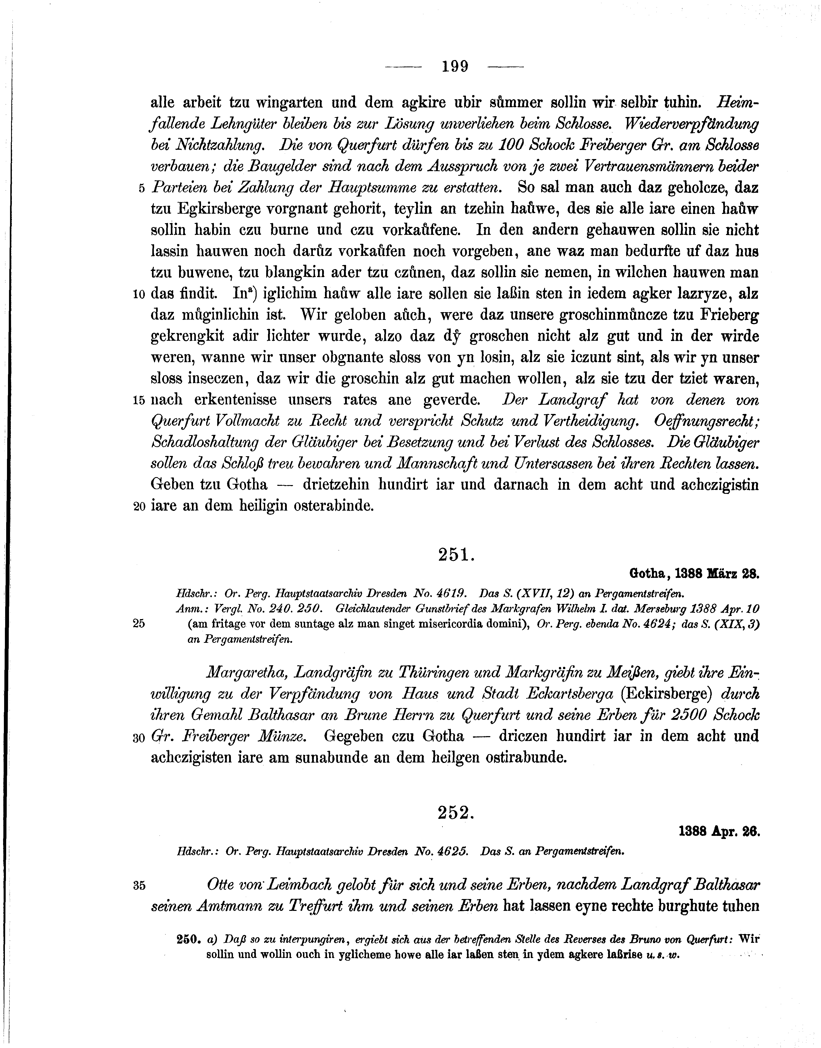 Historische Urkunde Seite 199 aus Band cds1b1