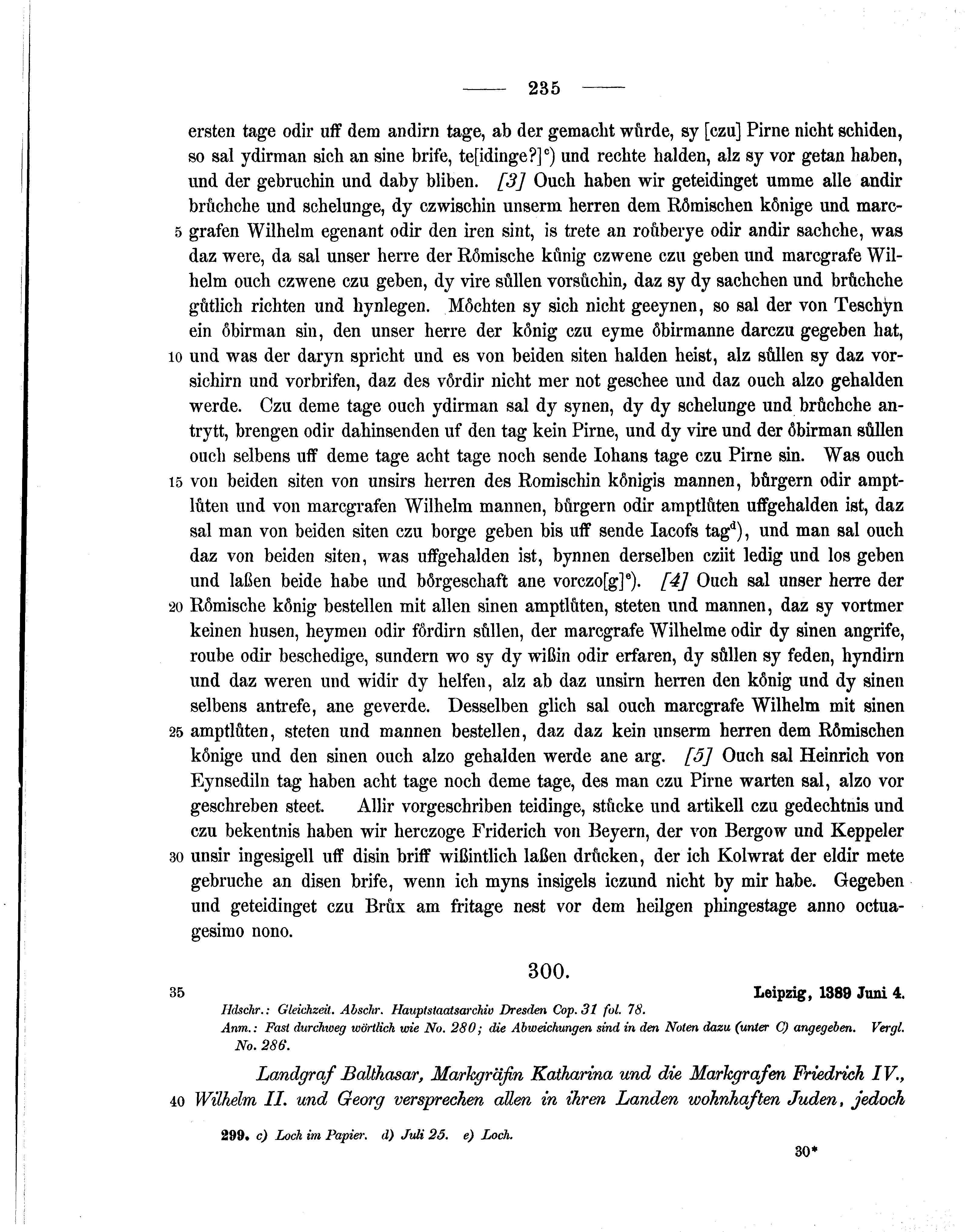 Historische Urkunde Seite 235 aus Band cds1b1