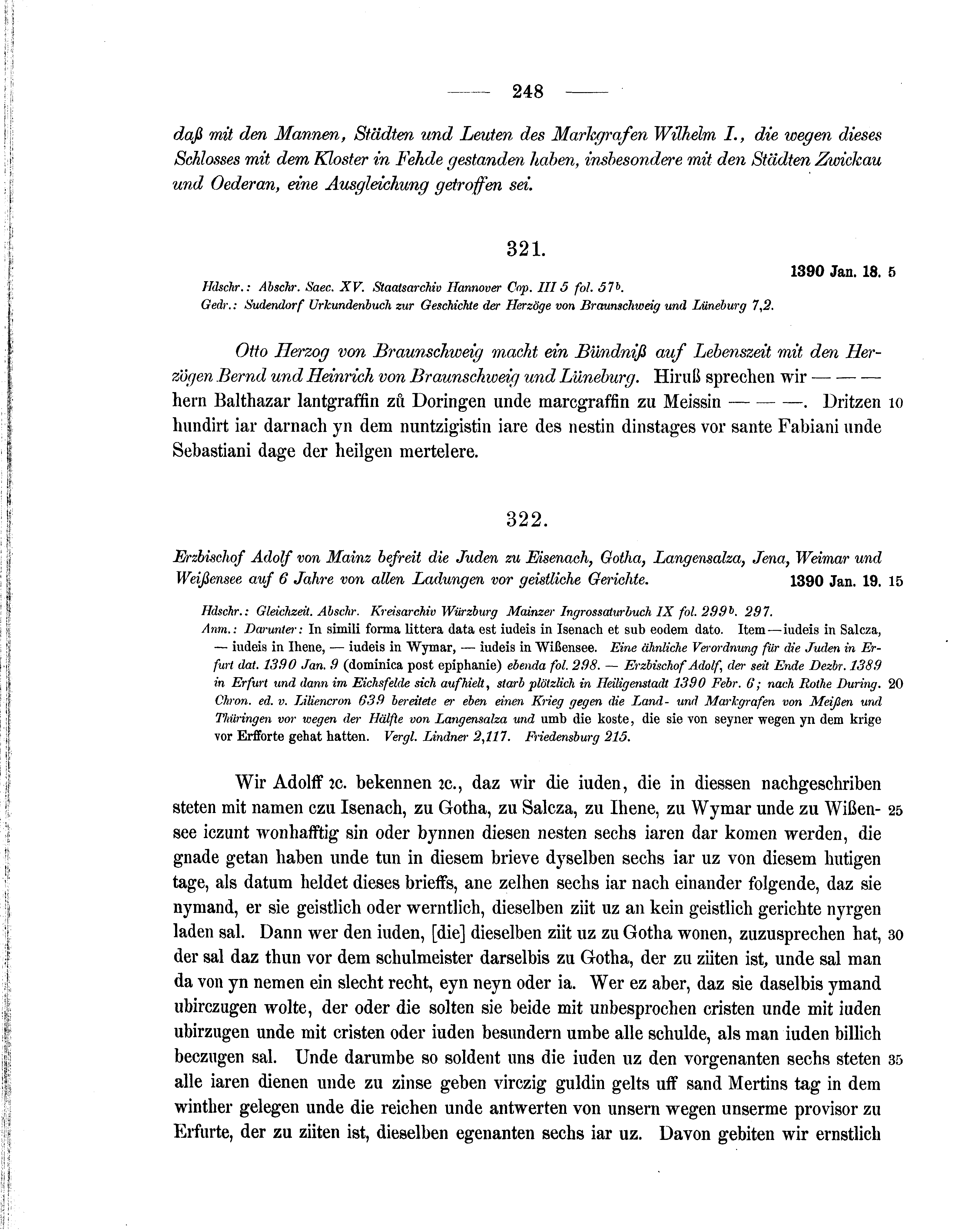 Historische Urkunde Seite 248 aus Band cds1b1
