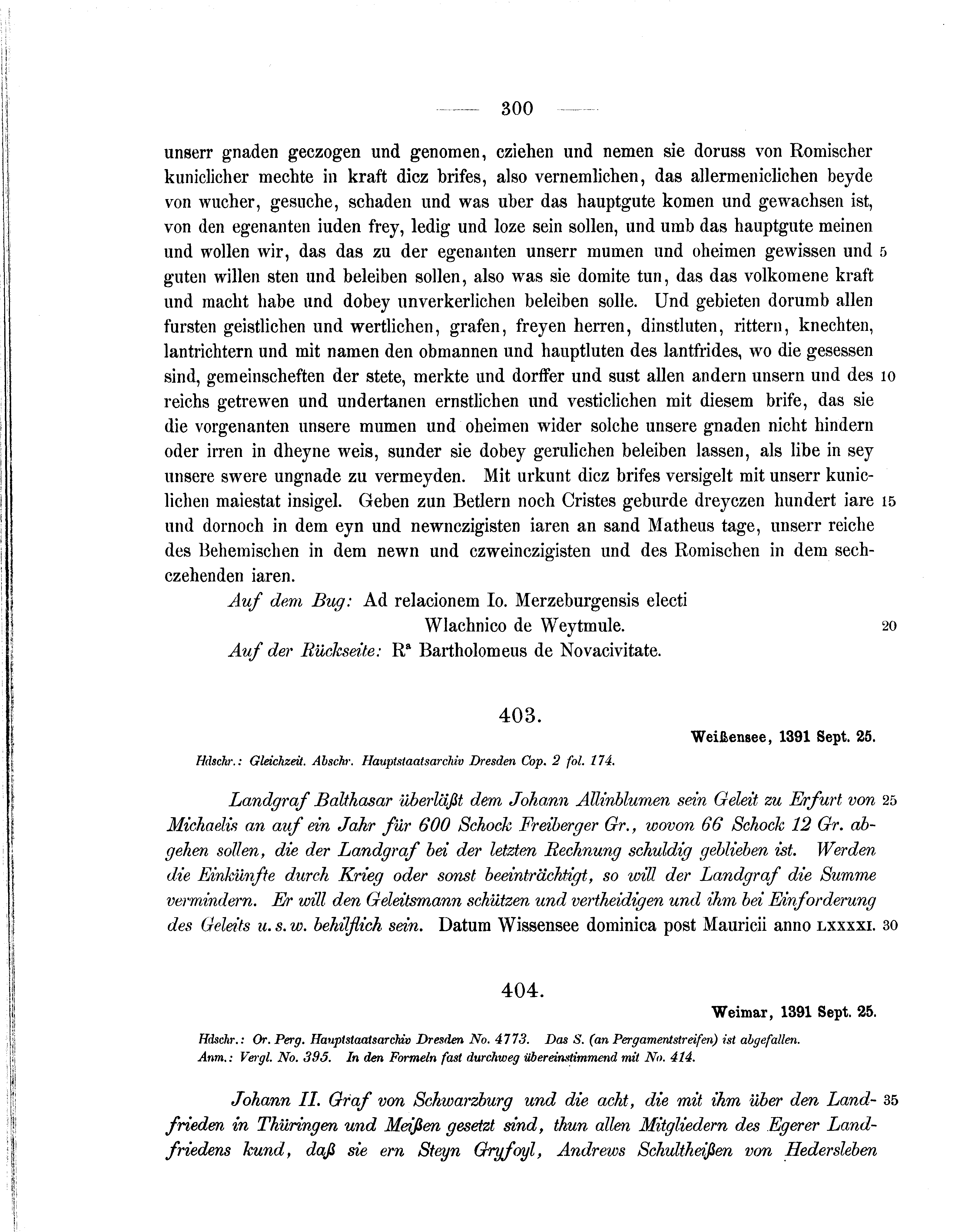 Historische Urkunde Seite 300 aus Band cds1b1
