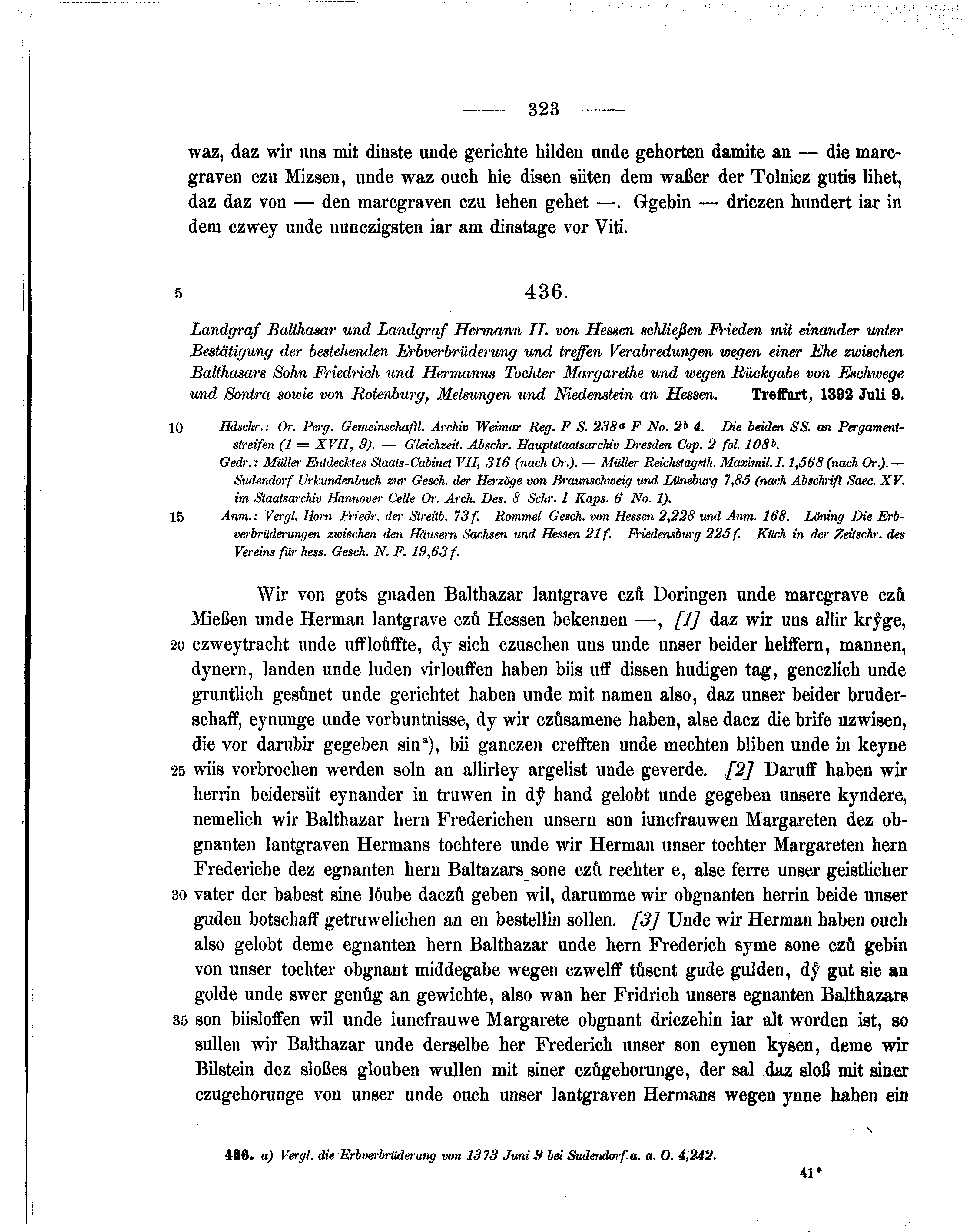 Historische Urkunde Seite 323 aus Band cds1b1