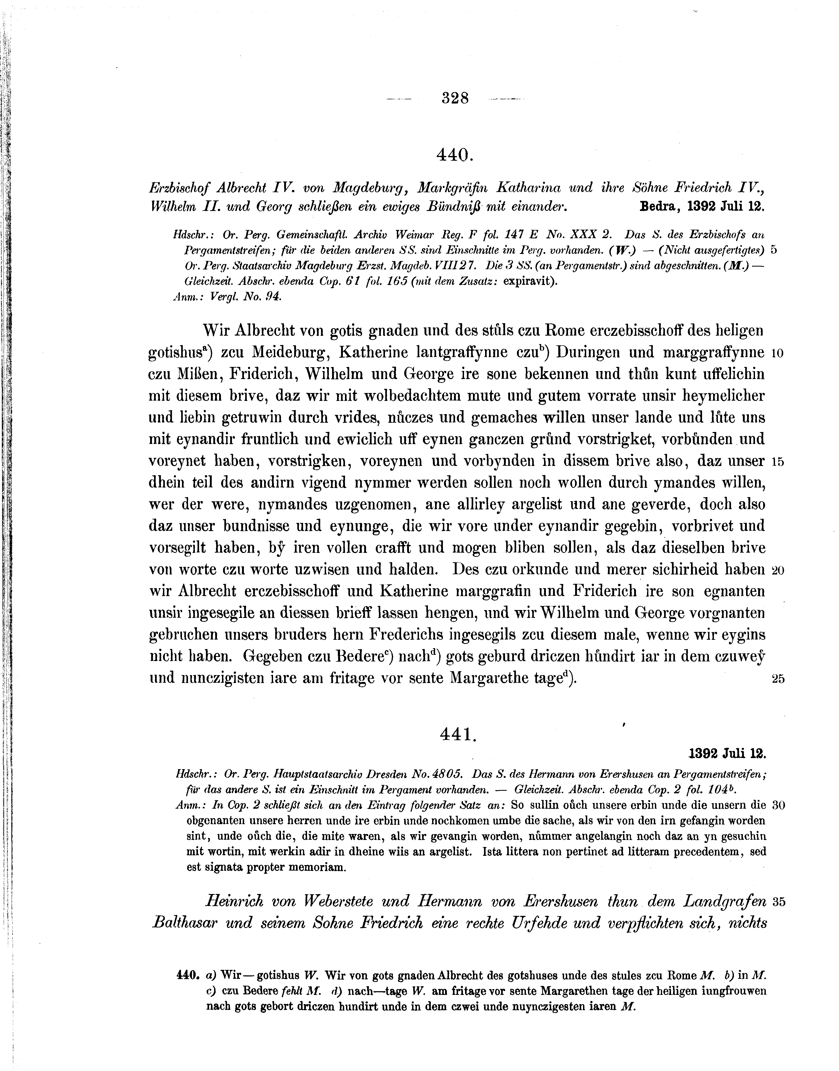 Historische Urkunde Seite 328 aus Band cds1b1