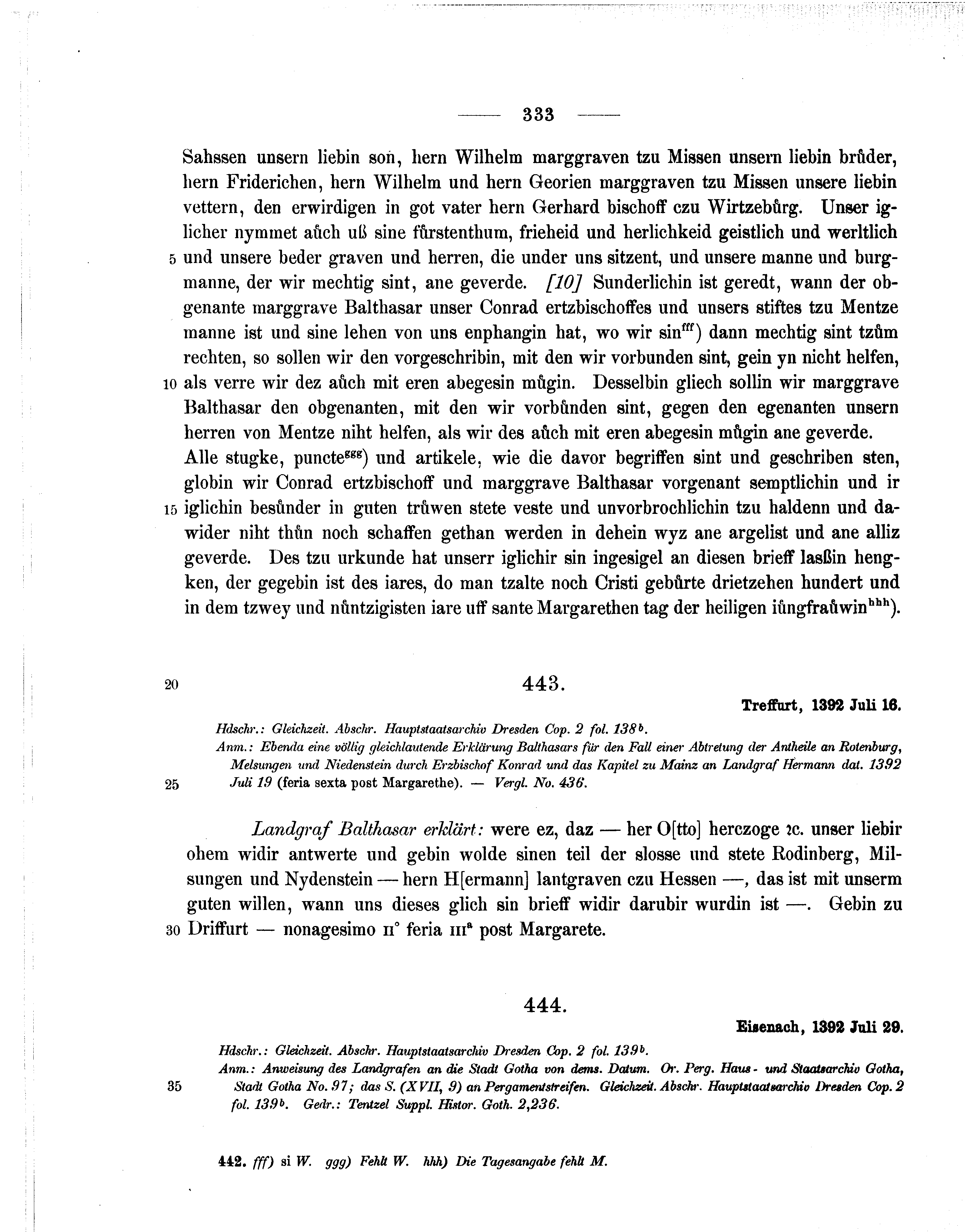 Historische Urkunde Seite 333 aus Band cds1b1