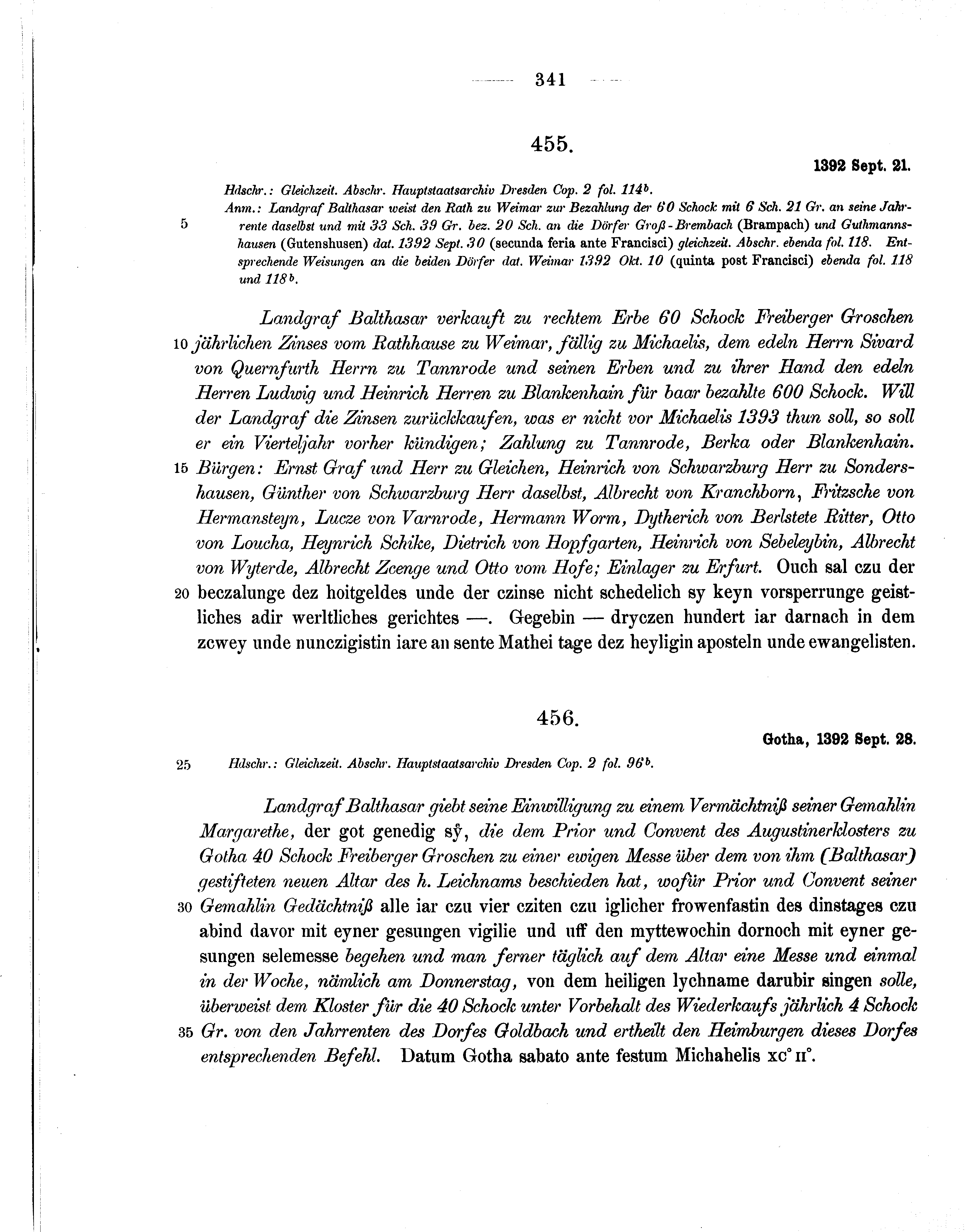 Historische Urkunde Seite 341 aus Band cds1b1