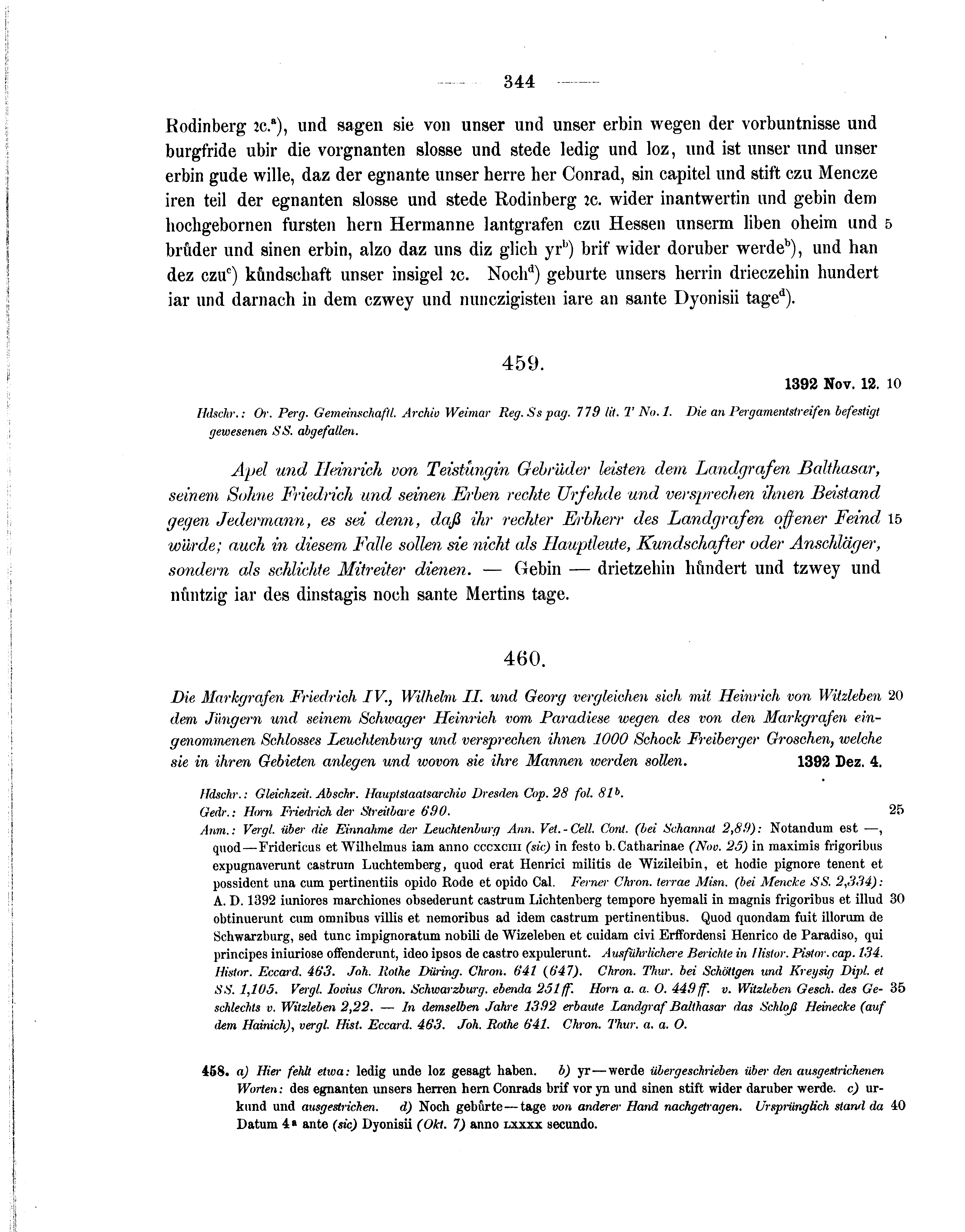 Historische Urkunde Seite 344 aus Band cds1b1