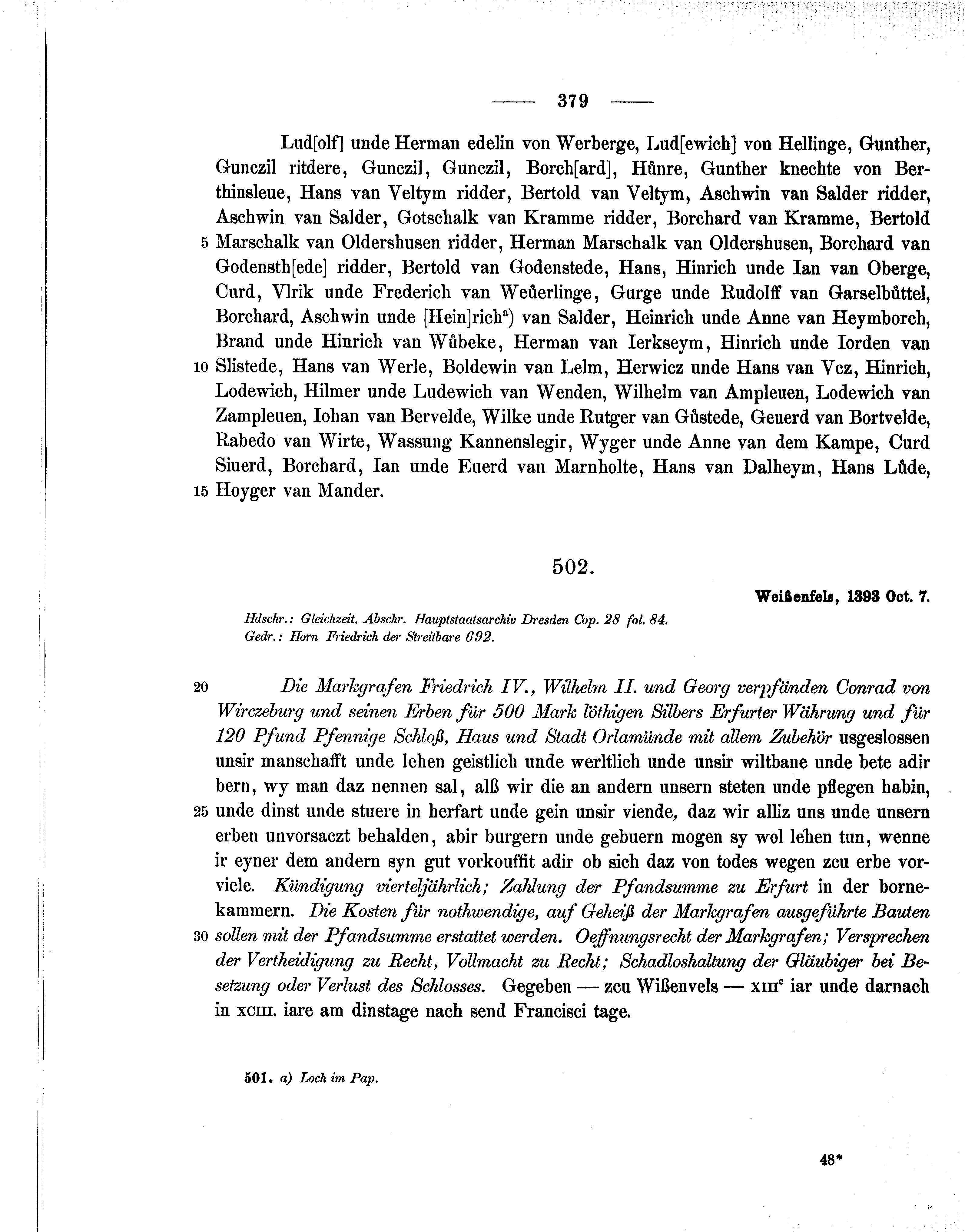 Historische Urkunde Seite 379 aus Band cds1b1