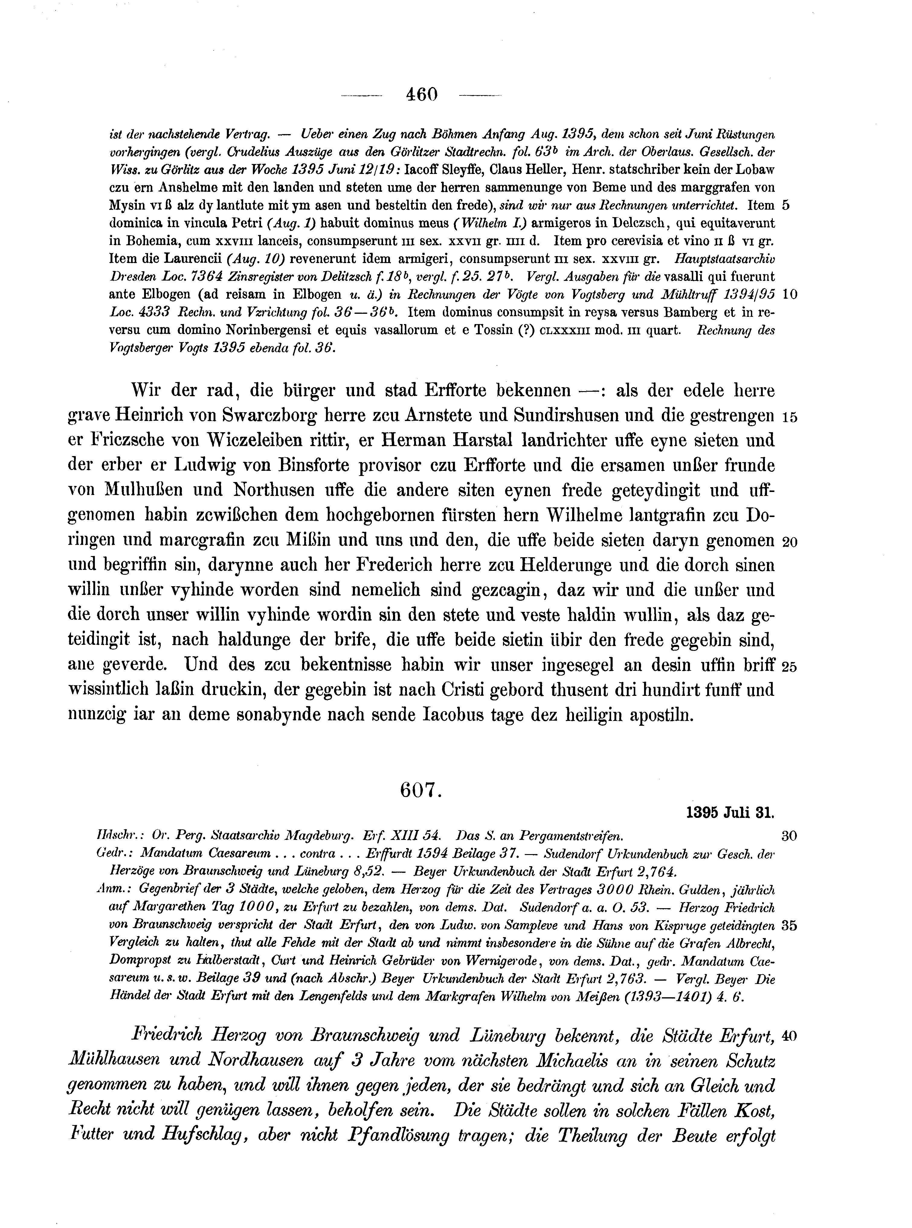 Historische Urkunde Seite 460 aus Band cds1b1