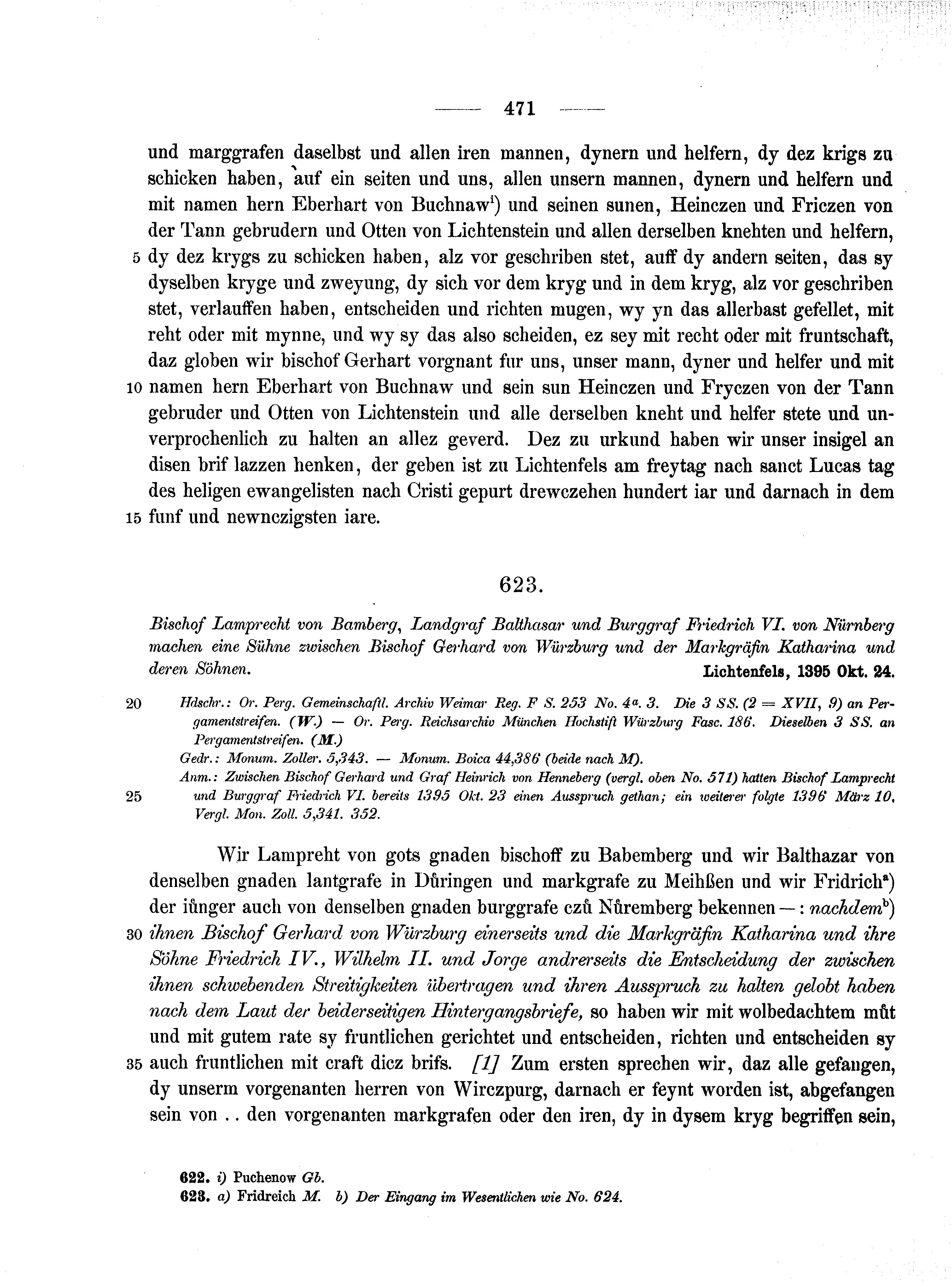 Historische Urkunde Seite 471 aus Band cds1b1
