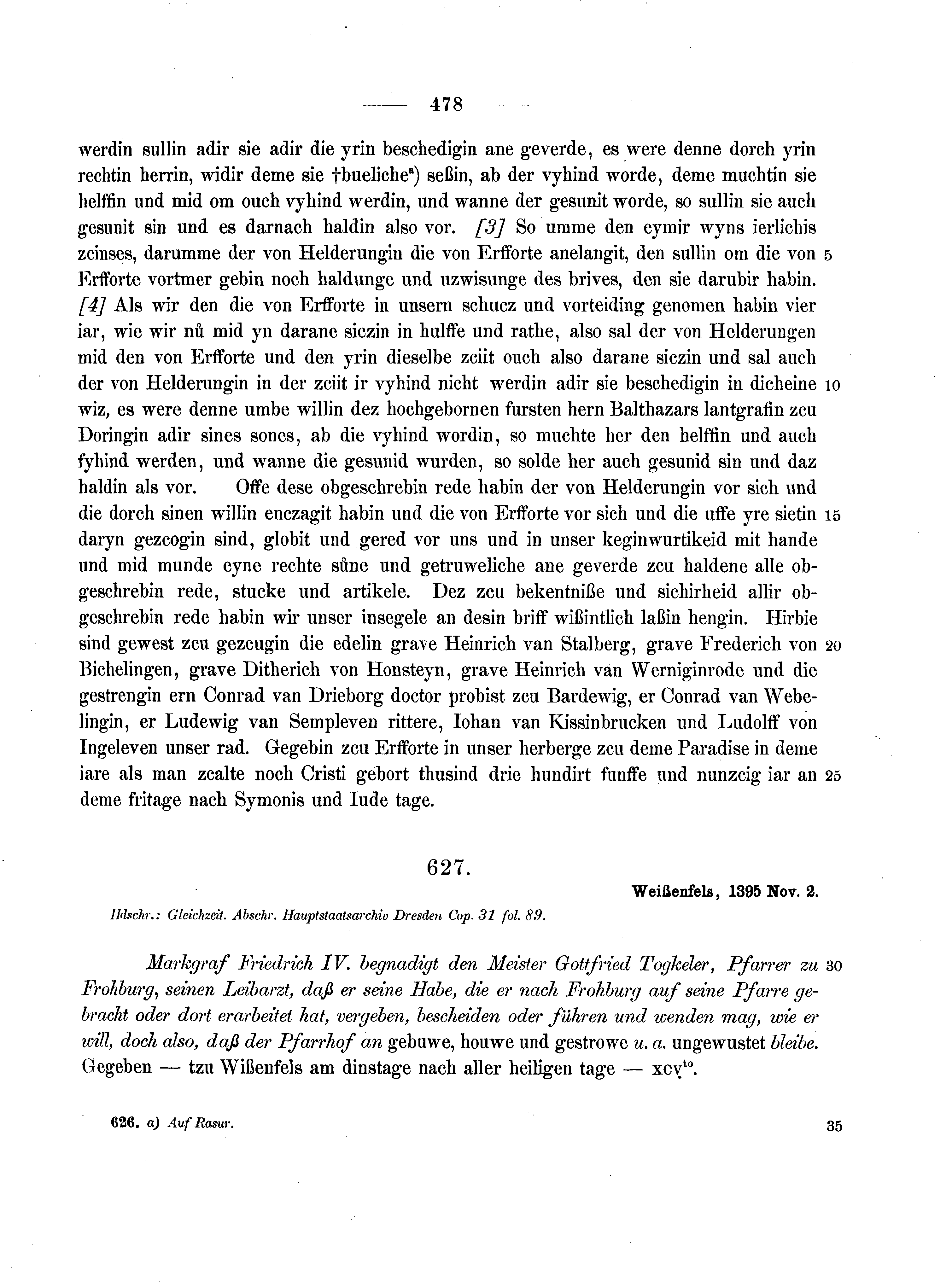 Historische Urkunde Seite 478 aus Band cds1b1