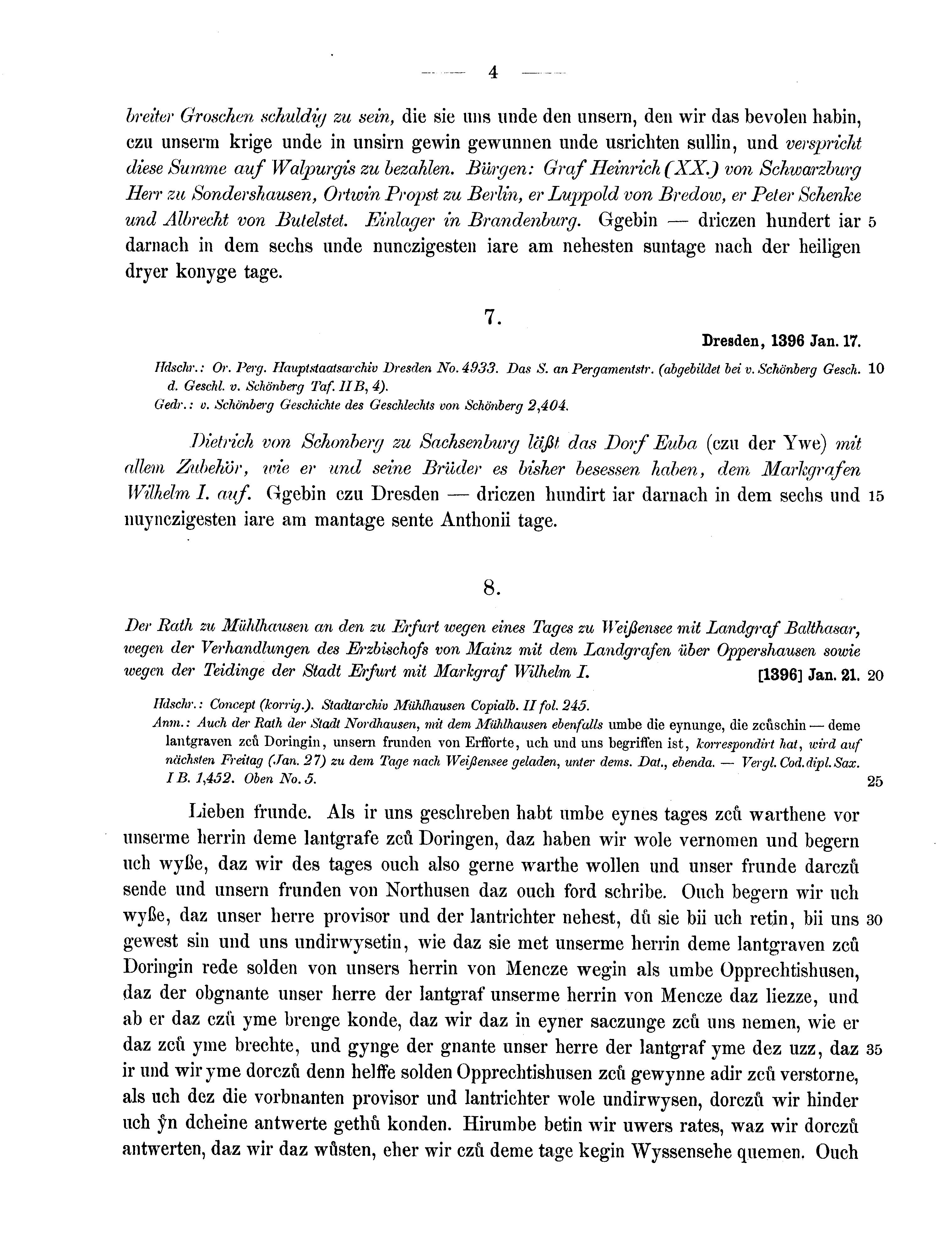 Historische Urkunde Seite 4 aus Band cds1b2