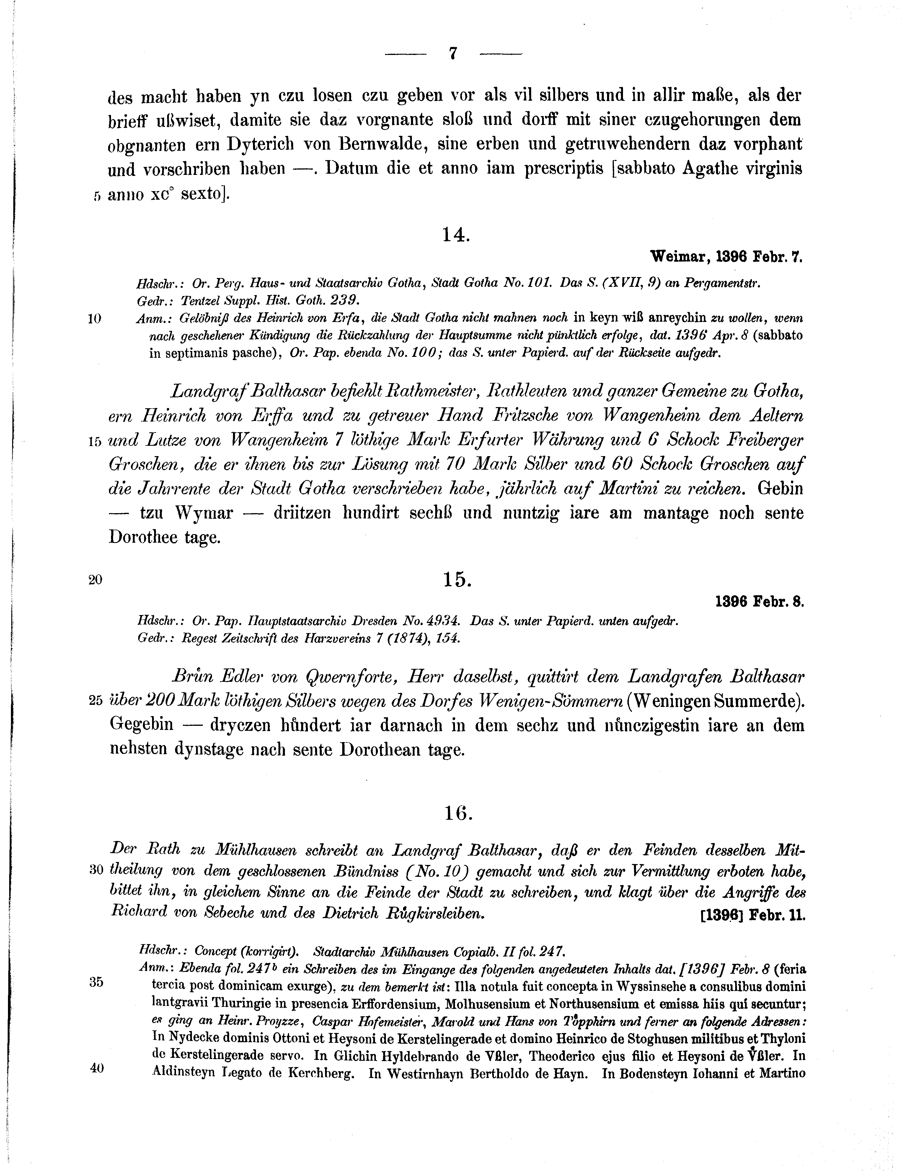 Historische Urkunde Seite 7 aus Band cds1b2