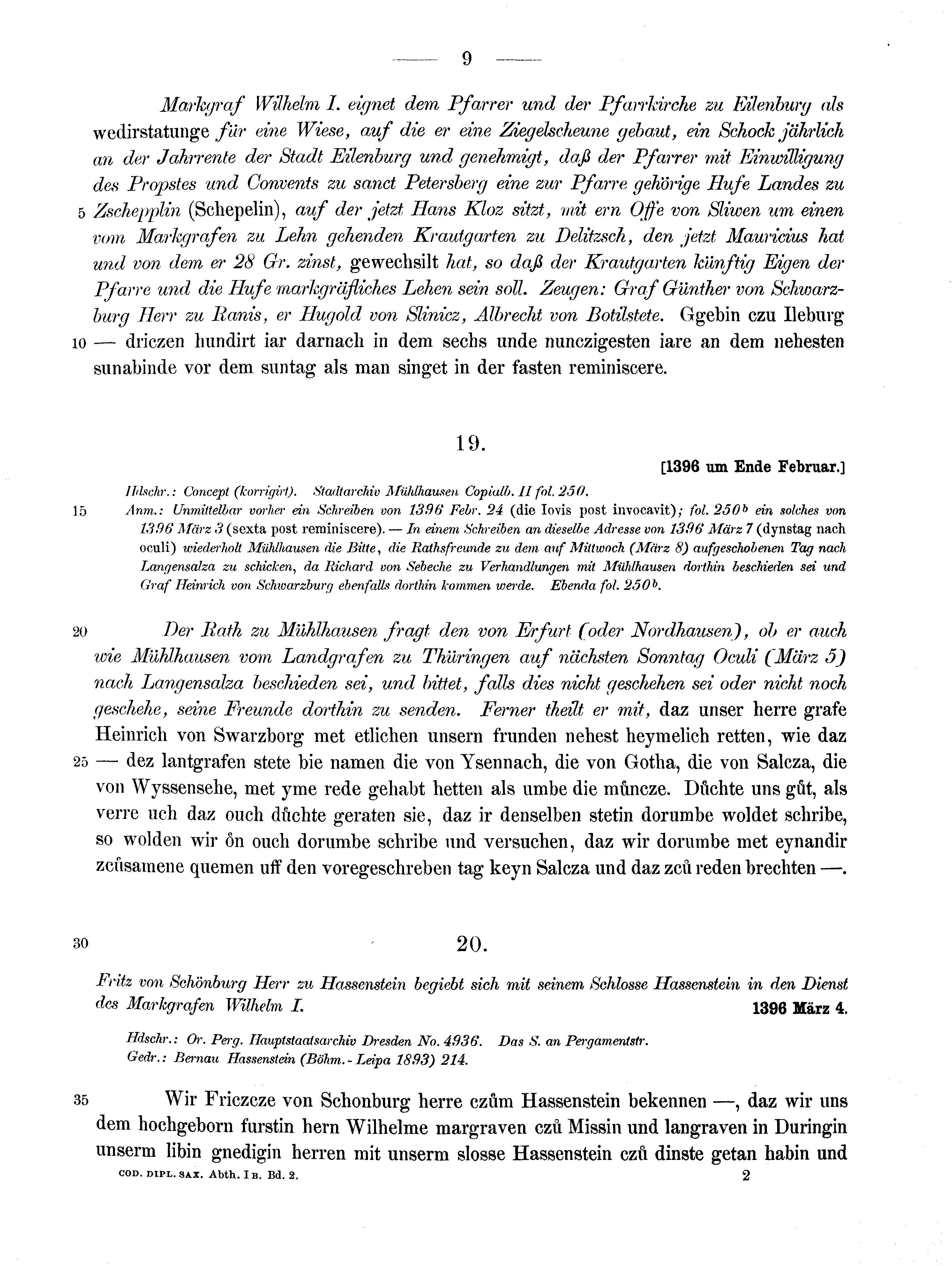 Historische Urkunde Seite 9 aus Band cds1b2