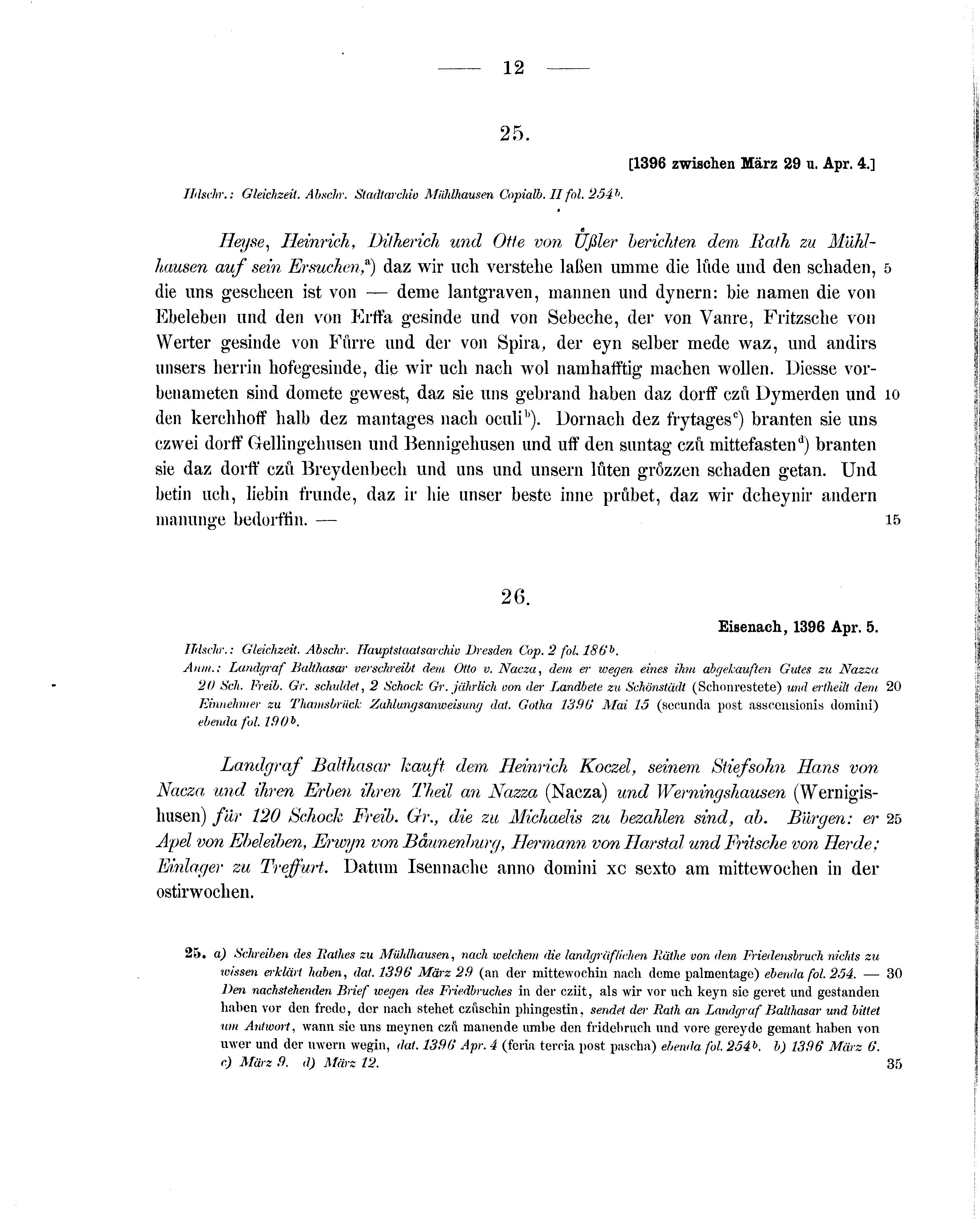 Historische Urkunde Seite 12 aus Band cds1b2