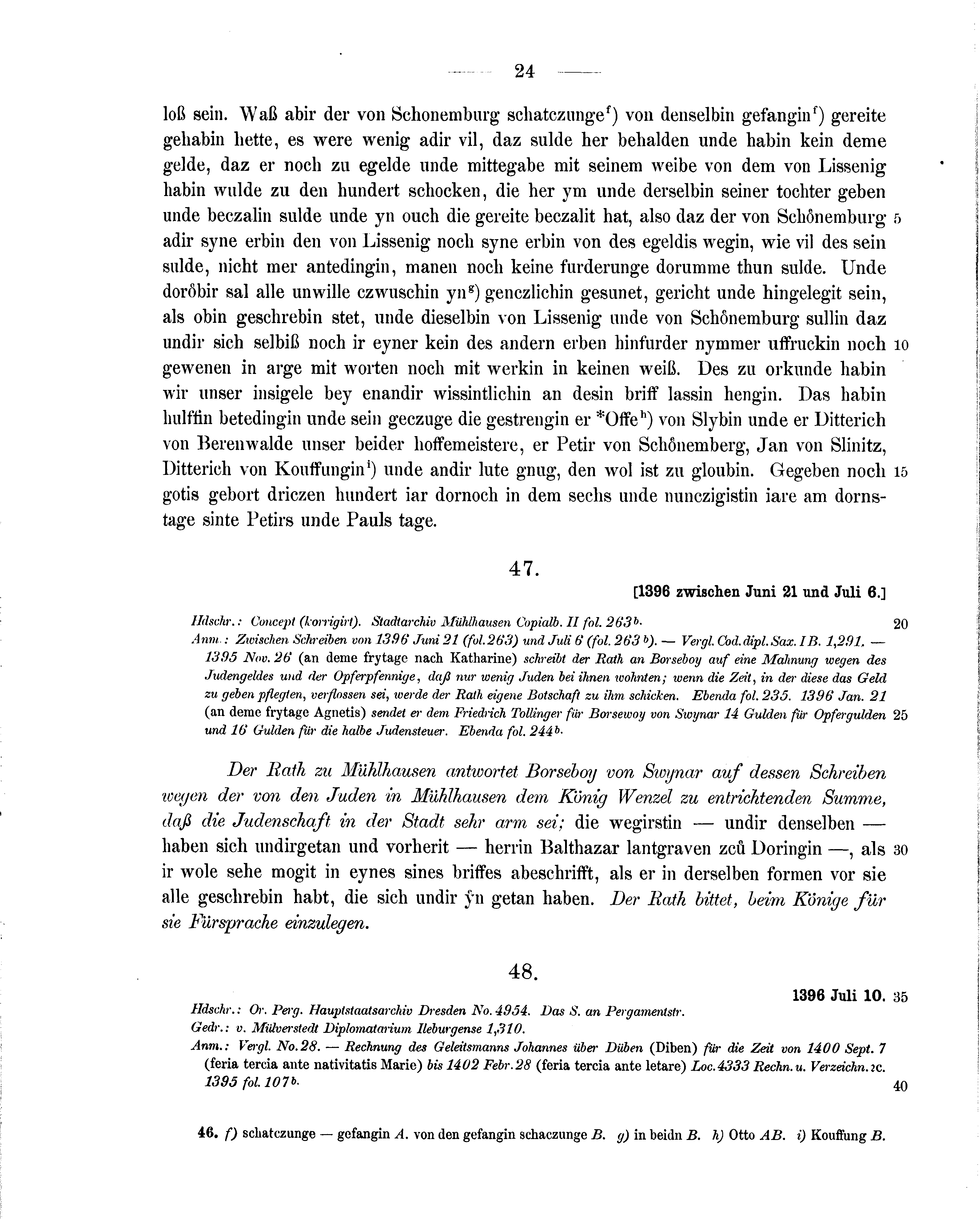 Historische Urkunde Seite 24 aus Band cds1b2