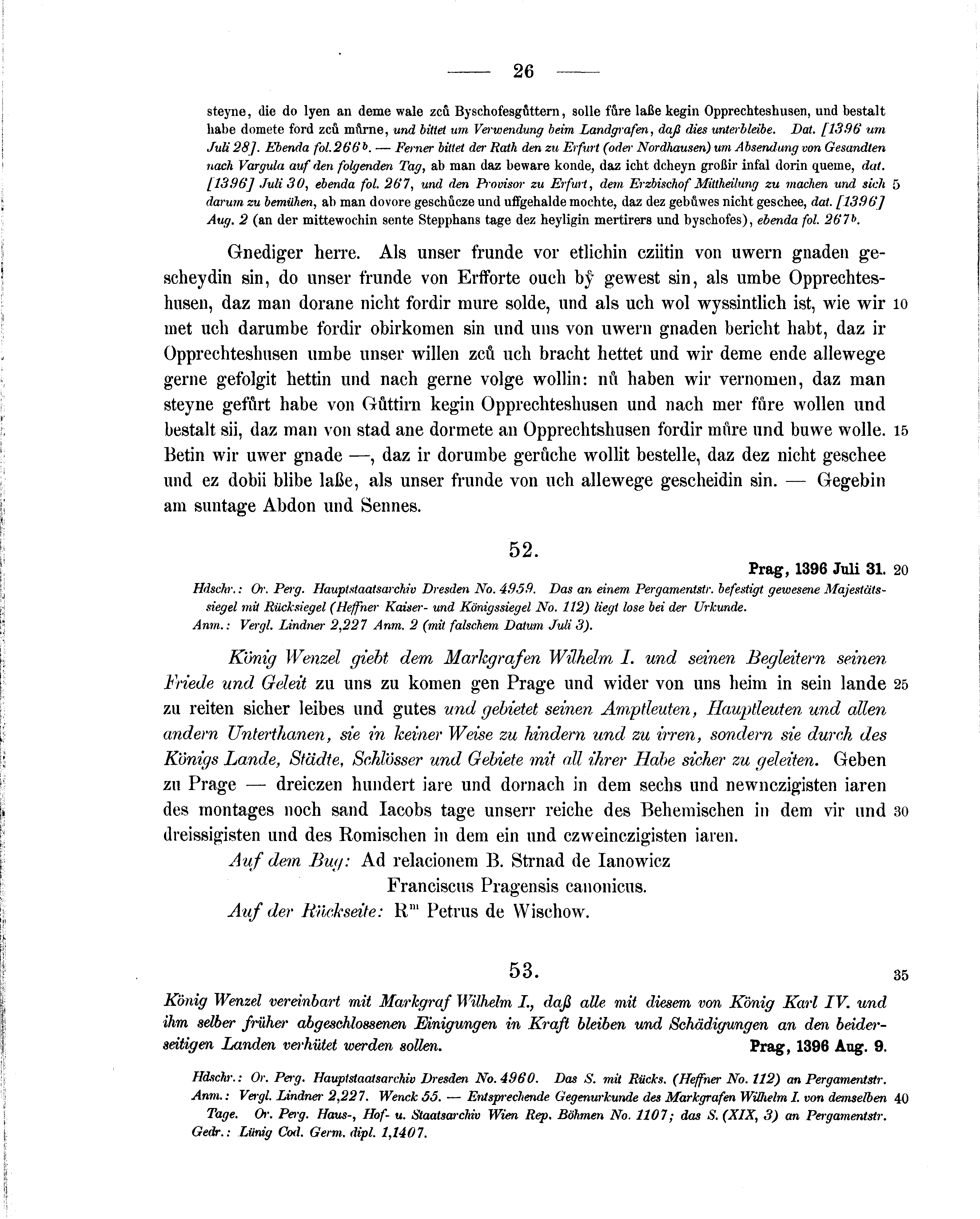 Historische Urkunde Seite 26 aus Band cds1b2