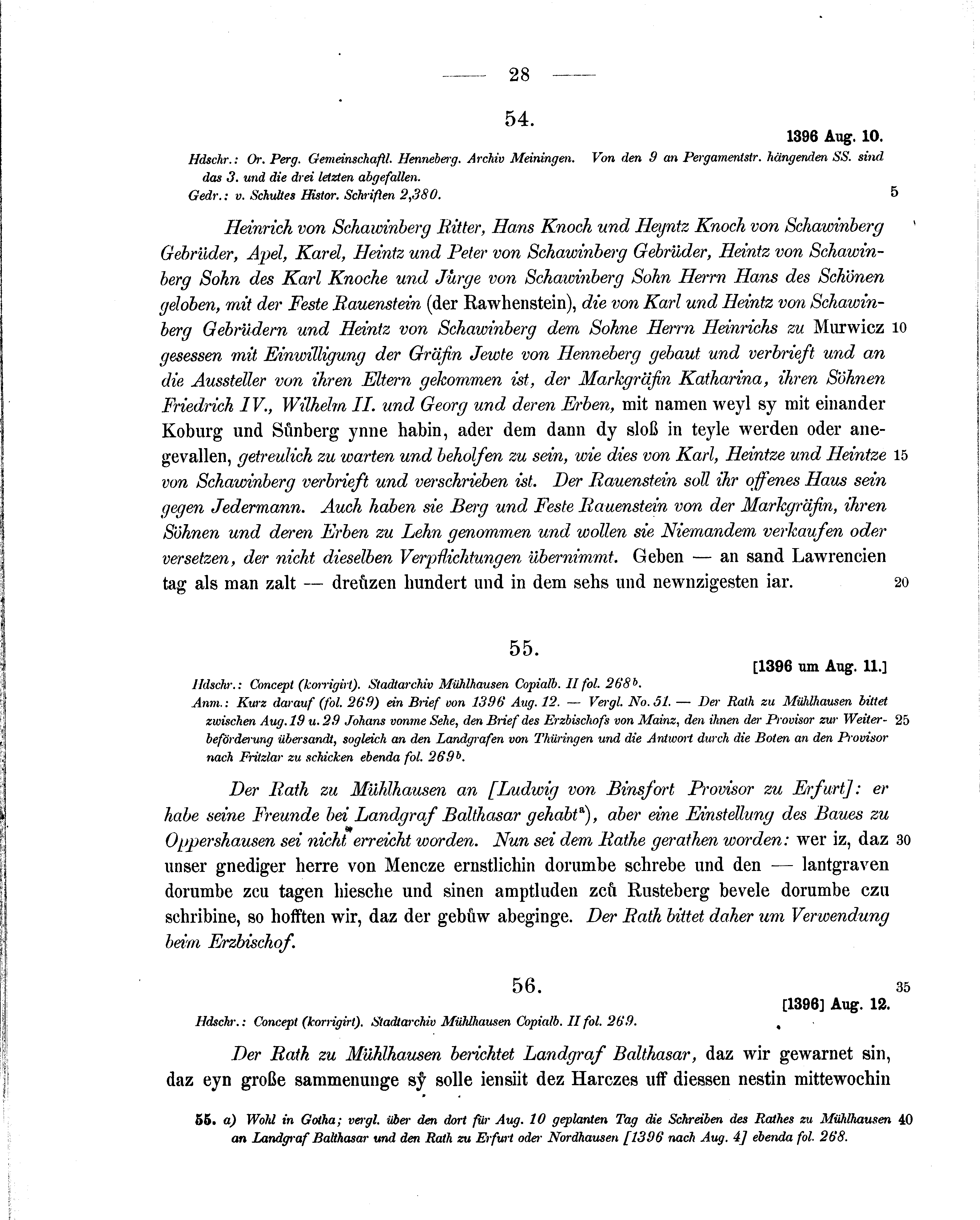 Historische Urkunde Seite 28 aus Band cds1b2