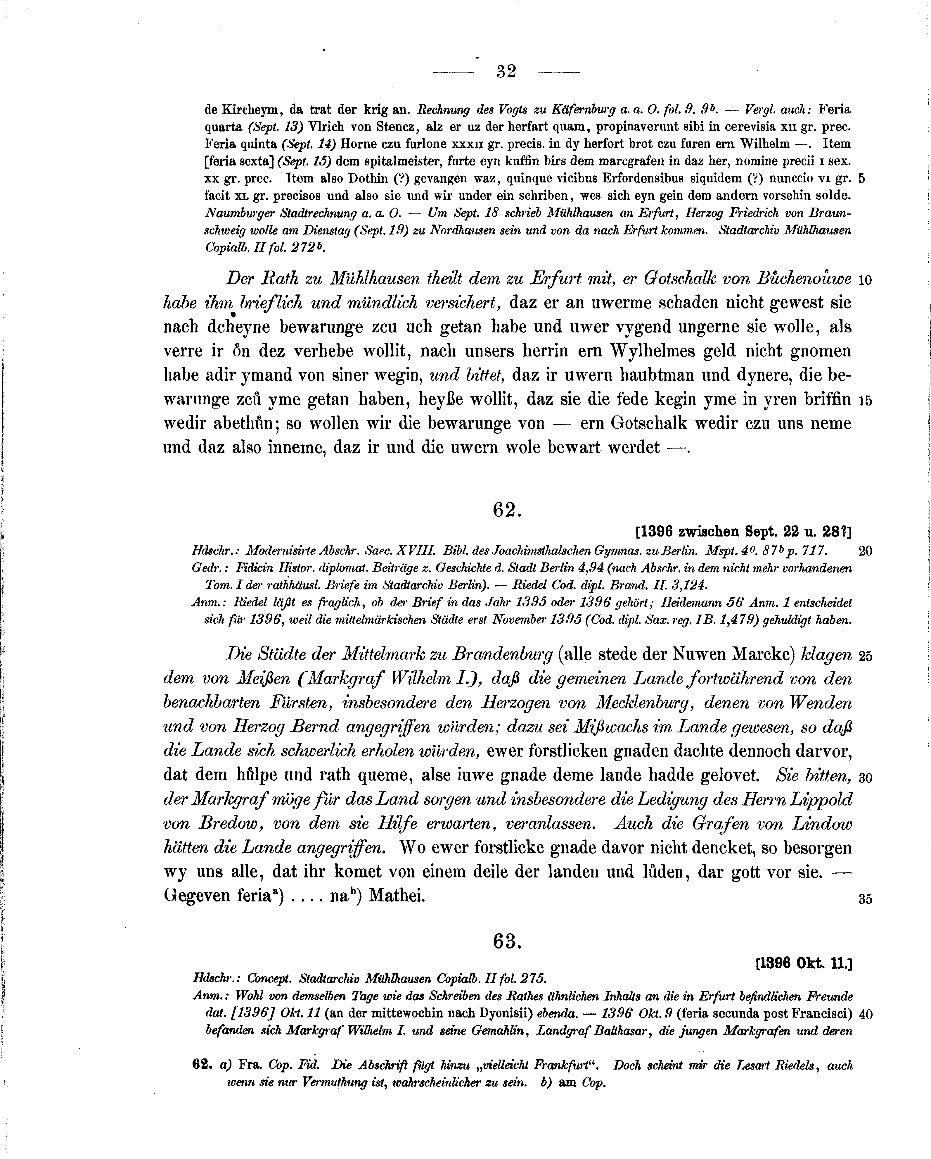 Historische Urkunde Seite 32 aus Band cds1b2