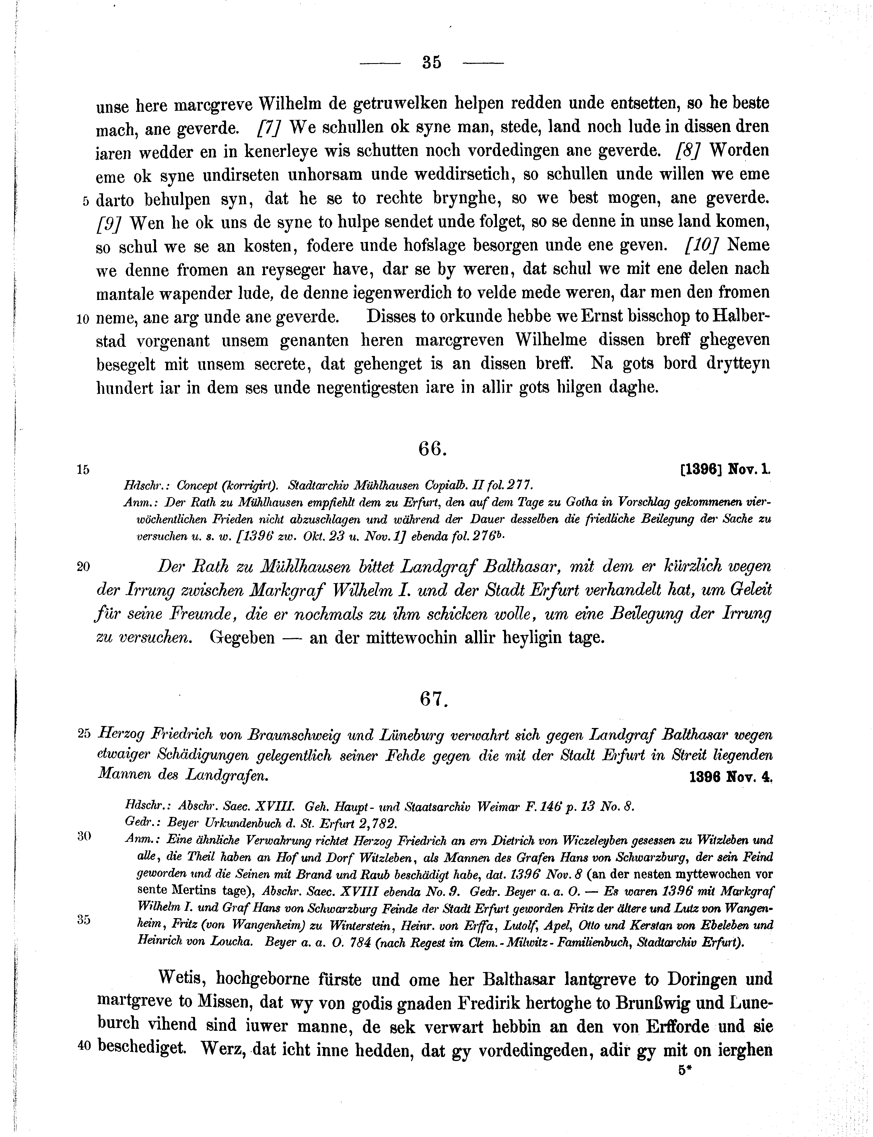 Historische Urkunde Seite 35 aus Band cds1b2