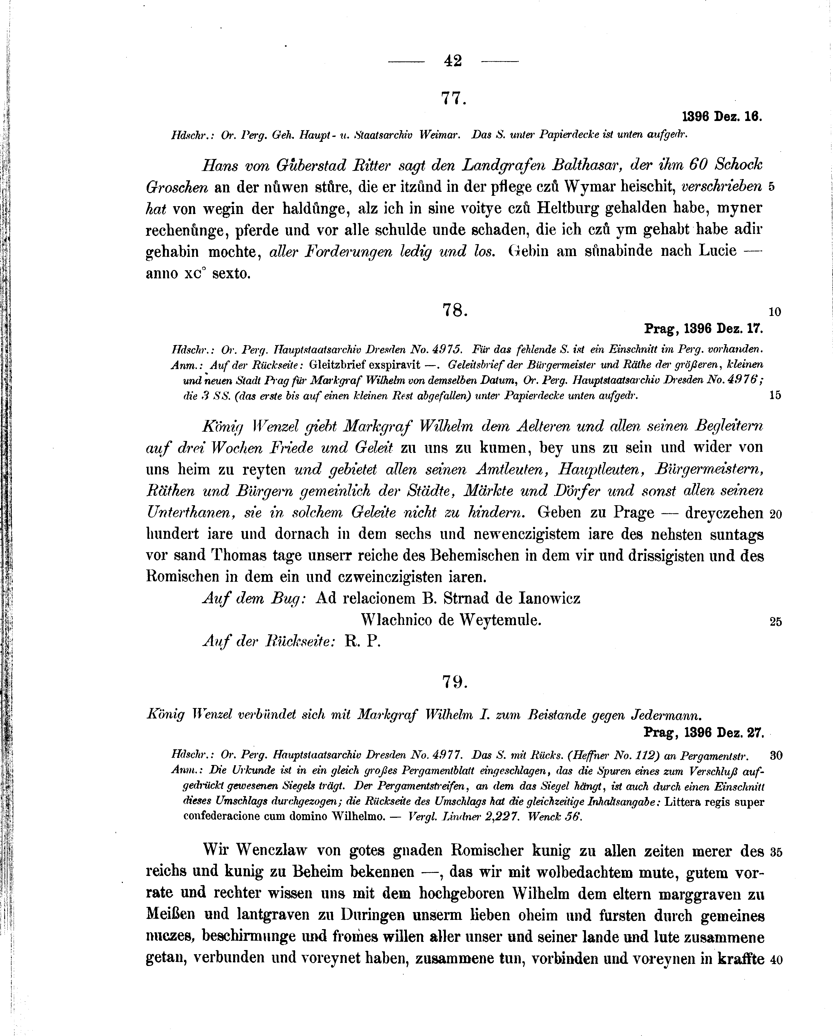 Historische Urkunde Seite 42 aus Band cds1b2