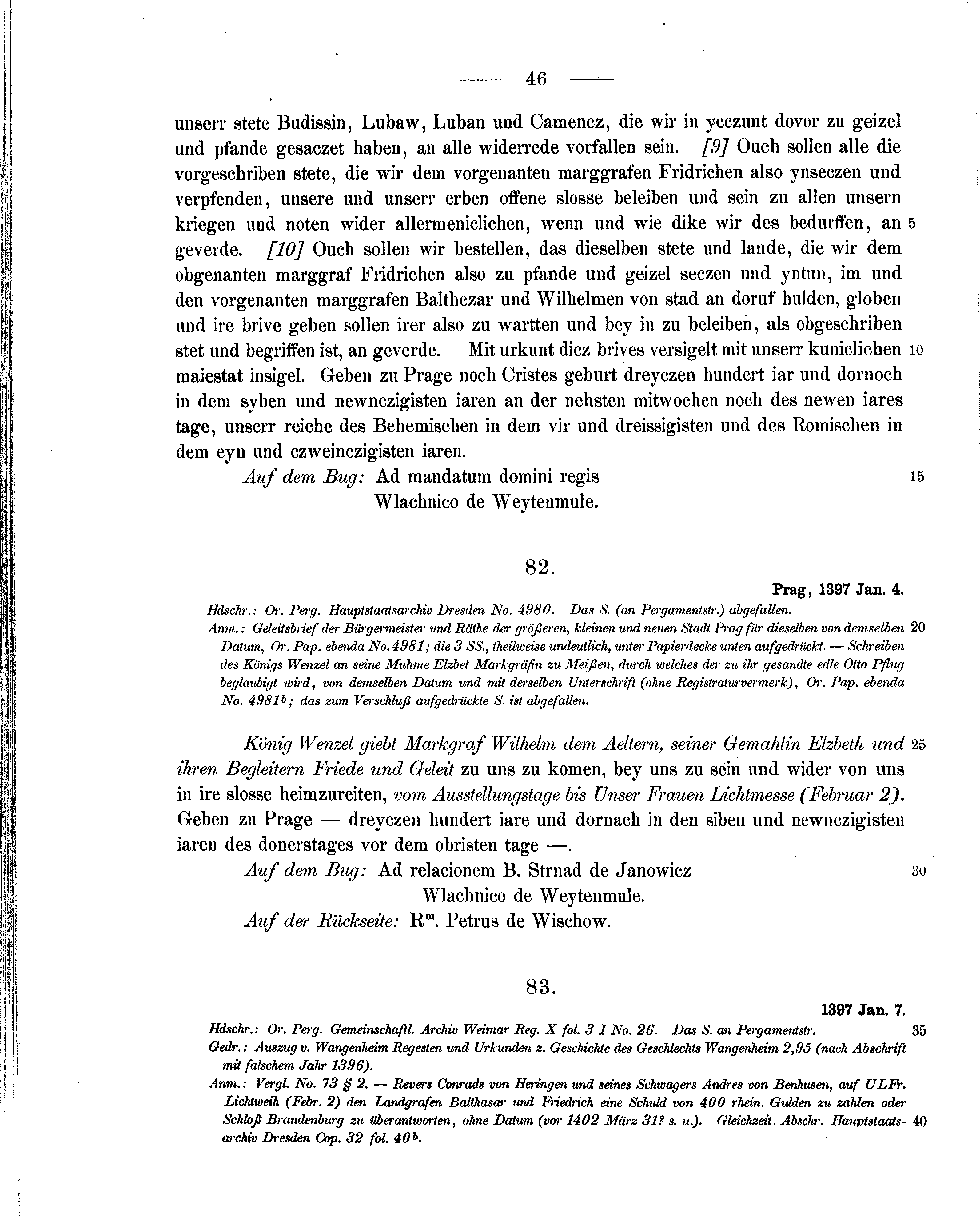 Historische Urkunde Seite 46 aus Band cds1b2