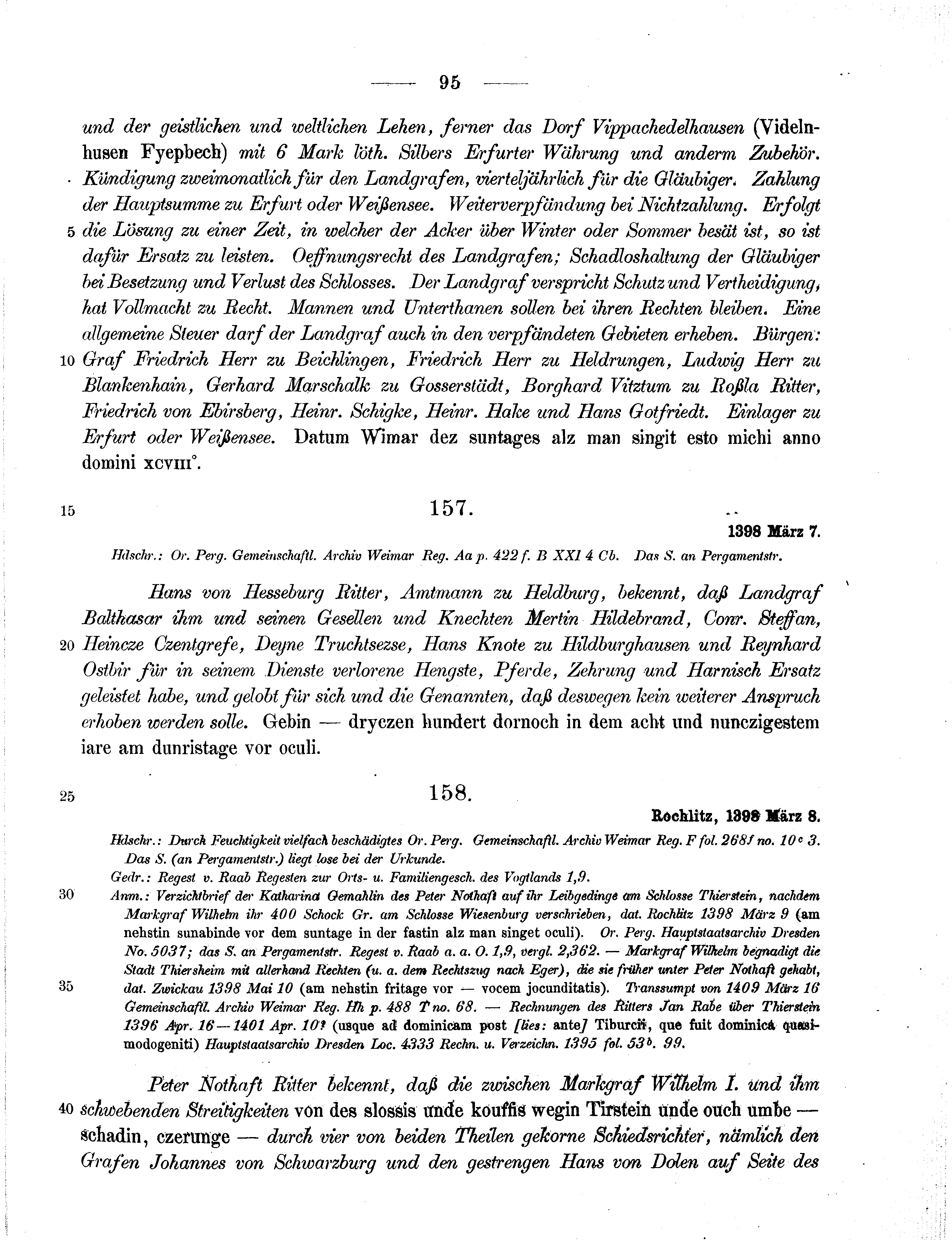 Historische Urkunde Seite 95 aus Band cds1b2