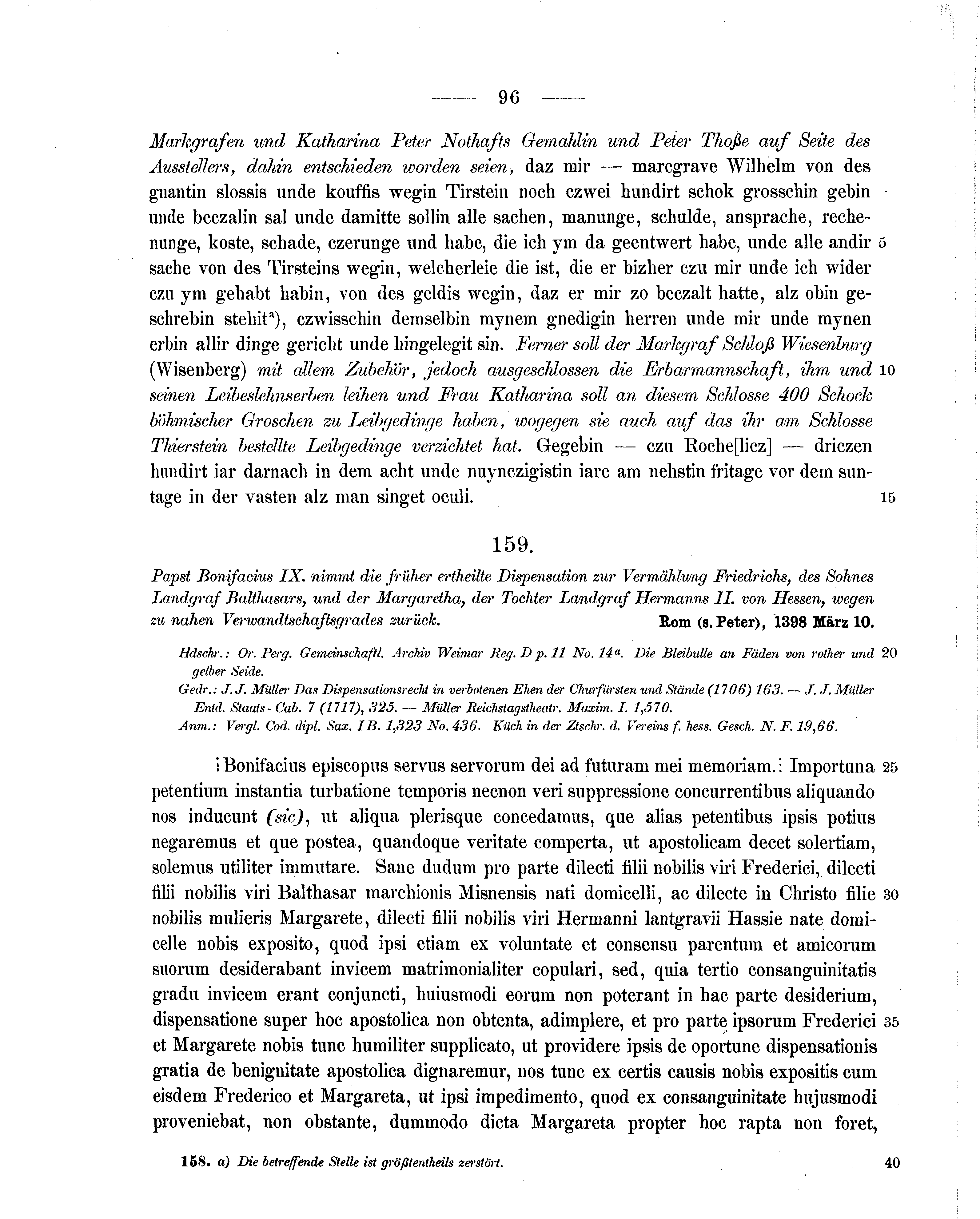 Historische Urkunde Seite 96 aus Band cds1b2