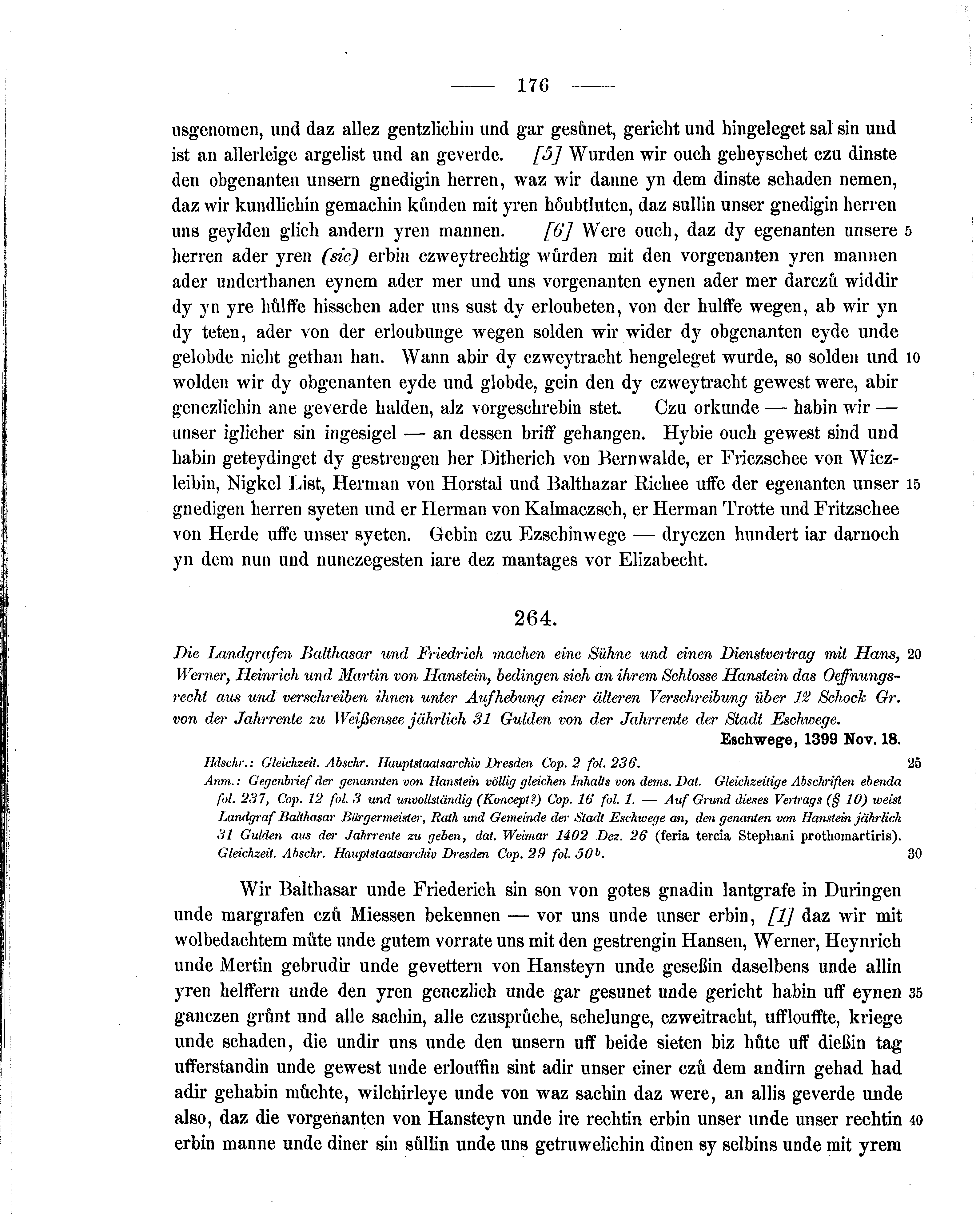 Historische Urkunde Seite 176 aus Band cds1b2