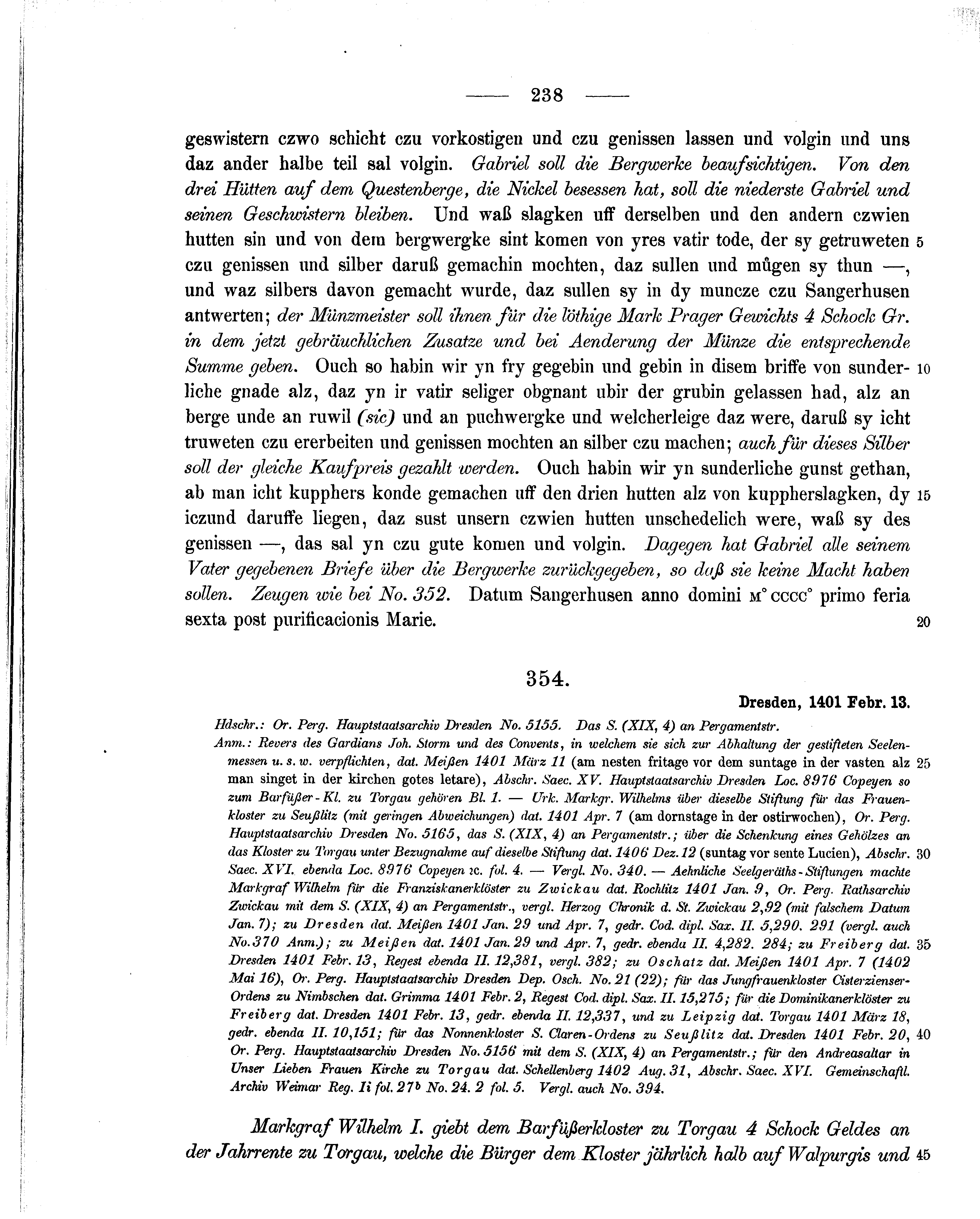 Historische Urkunde Seite 238 aus Band cds1b2