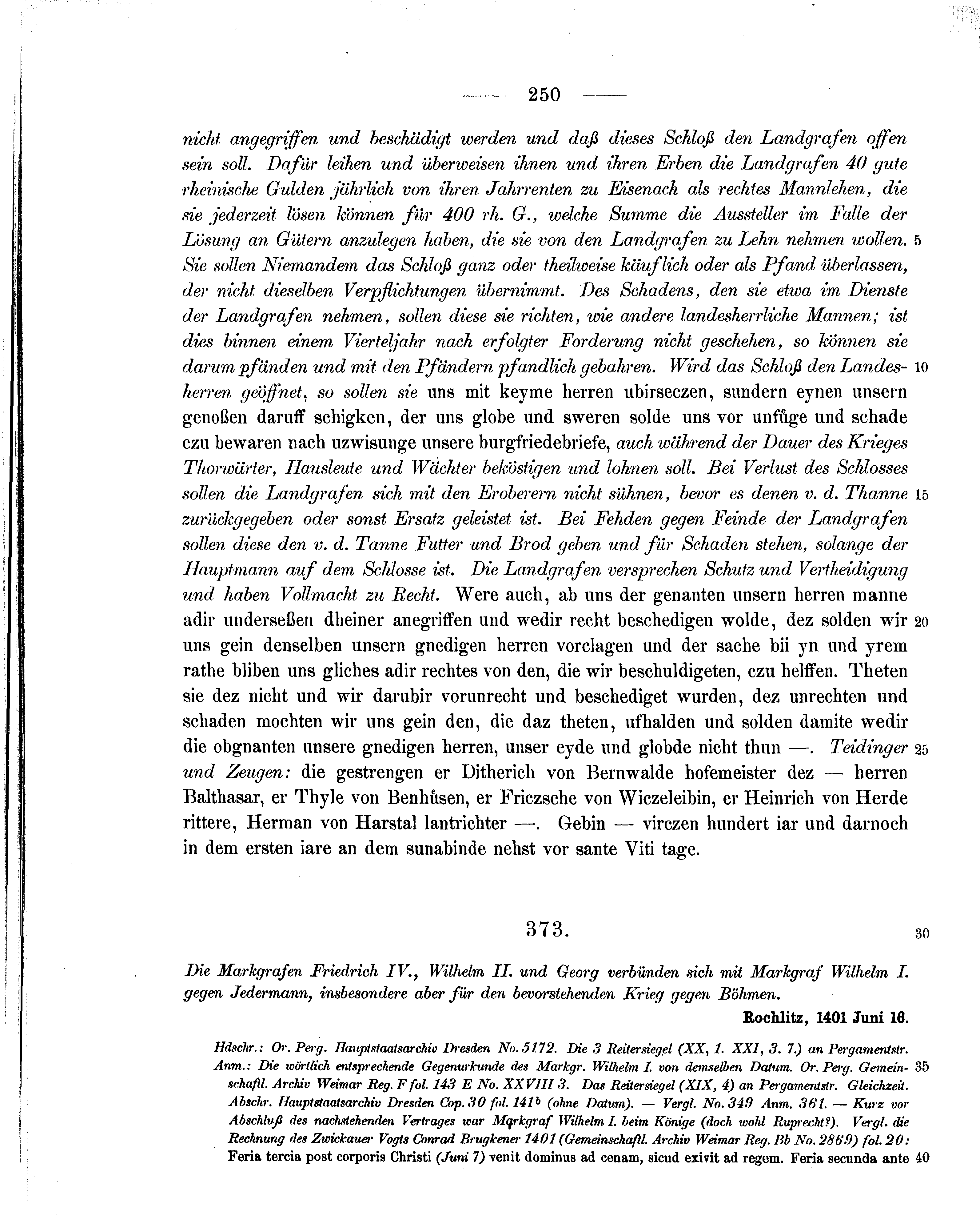Historische Urkunde Seite 250 aus Band cds1b2