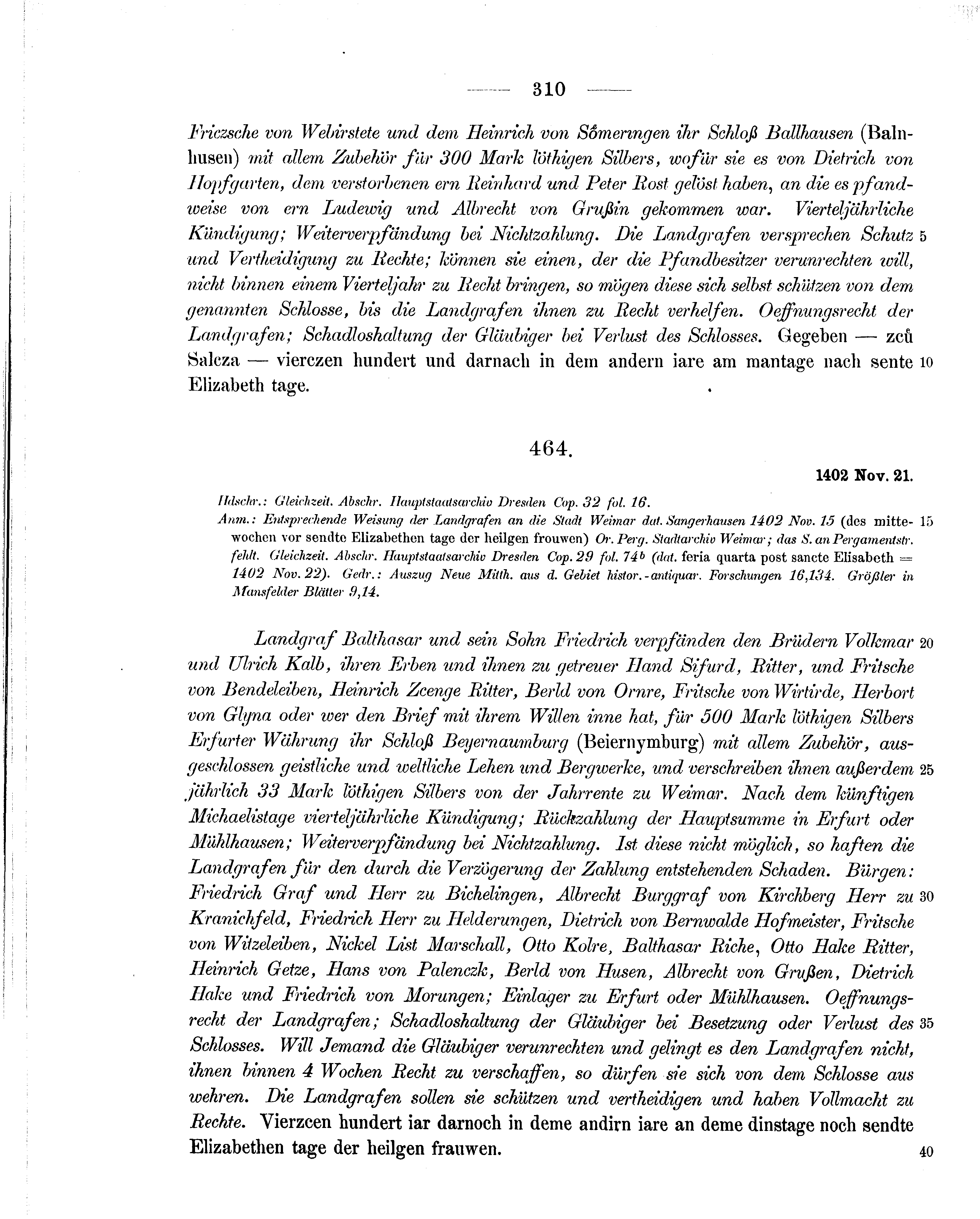 Historische Urkunde Seite 310 aus Band cds1b2