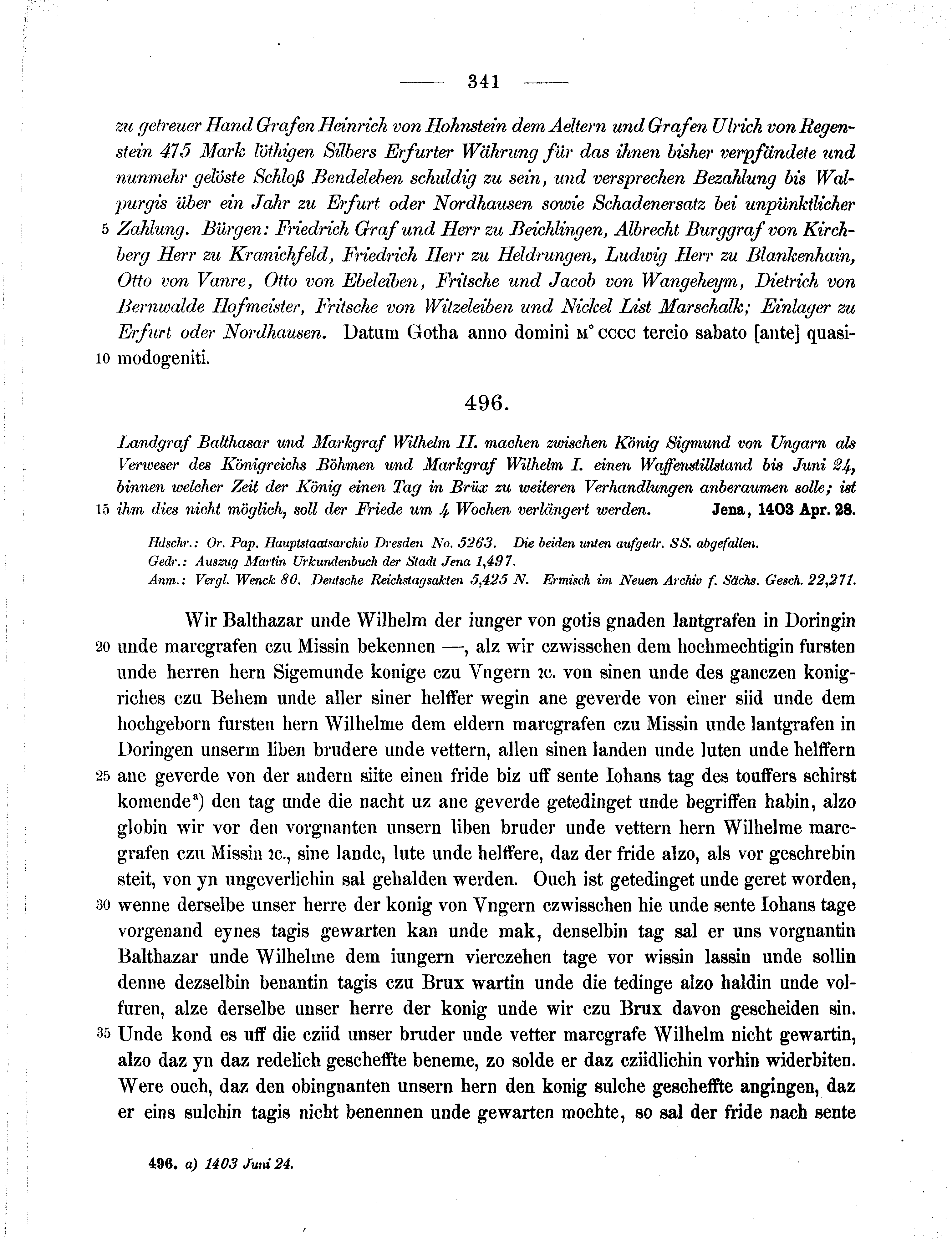 Historische Urkunde Seite 341 aus Band cds1b2